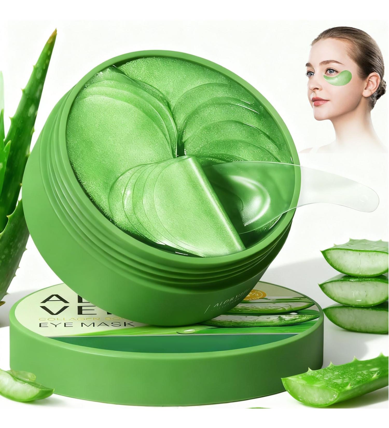 60 Pi ces Masque Yeux Aloe Vera Patch Yeux Anti Cernes Masque pour les Yeuxs Aloe Vera Anti-Cernes et Soulage les Poches Soin Nourrissant pour le Contour des Yeuxs Soins Visage - Buy Online on GoSupps.com