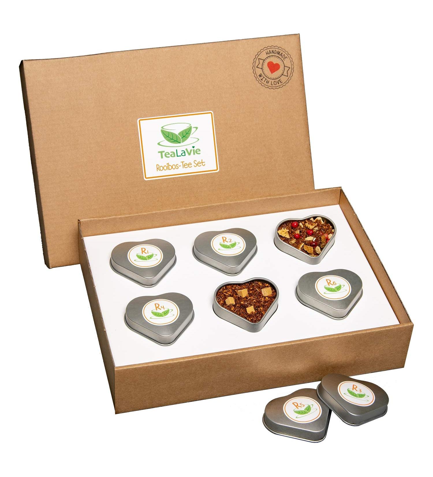 Tealavie Rooibos Tea Gift Set (6 Pack) - Perfect Thanks Gift for Autumn & Cold Season - Loose Leaf Rooibos Tea (65g) - Buy Online on GoSupps.com