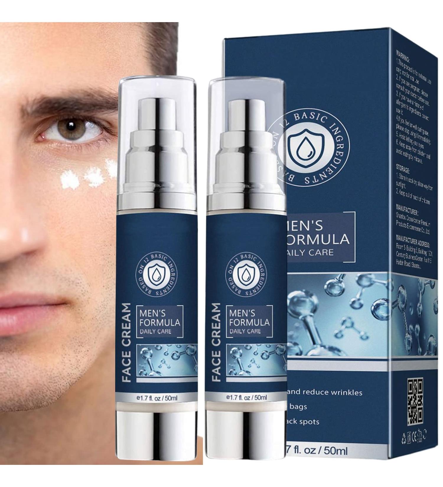 Men's 6-in-1 Face Cream for Anti-Aging, Wrinkles & Dark Spots - 2pcs Set | Moisturizer & Eye Bags Treatment - Buy Online on GoSupps.com