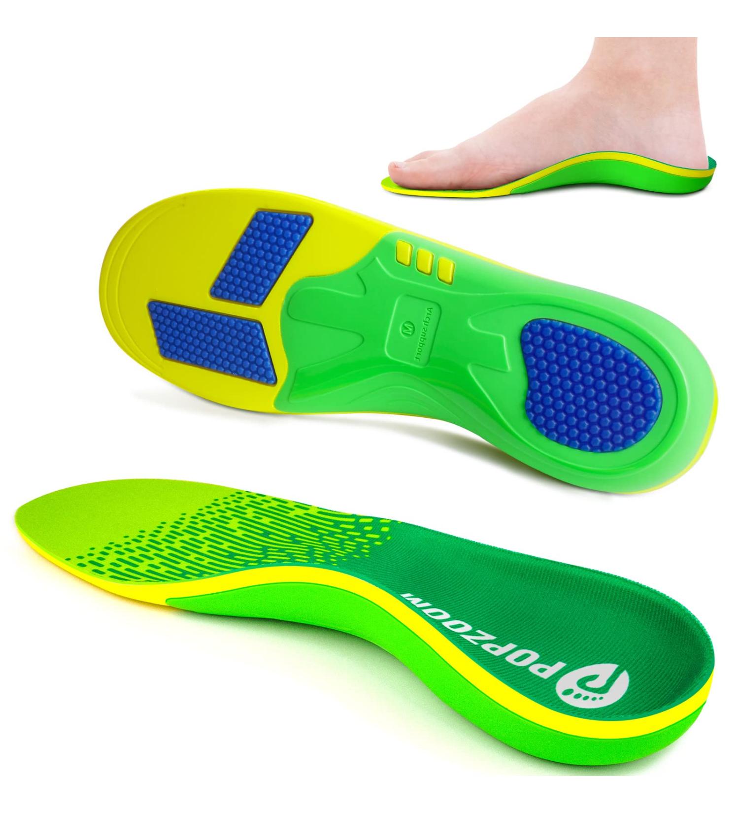 Popzoom Heel Spur Obesents Orthopedic Insoles for Flat Feet & Plantar Fasciitis - Gel Inserts Sport - XS (EU35-38) Green - Buy Online on GoSupps.com