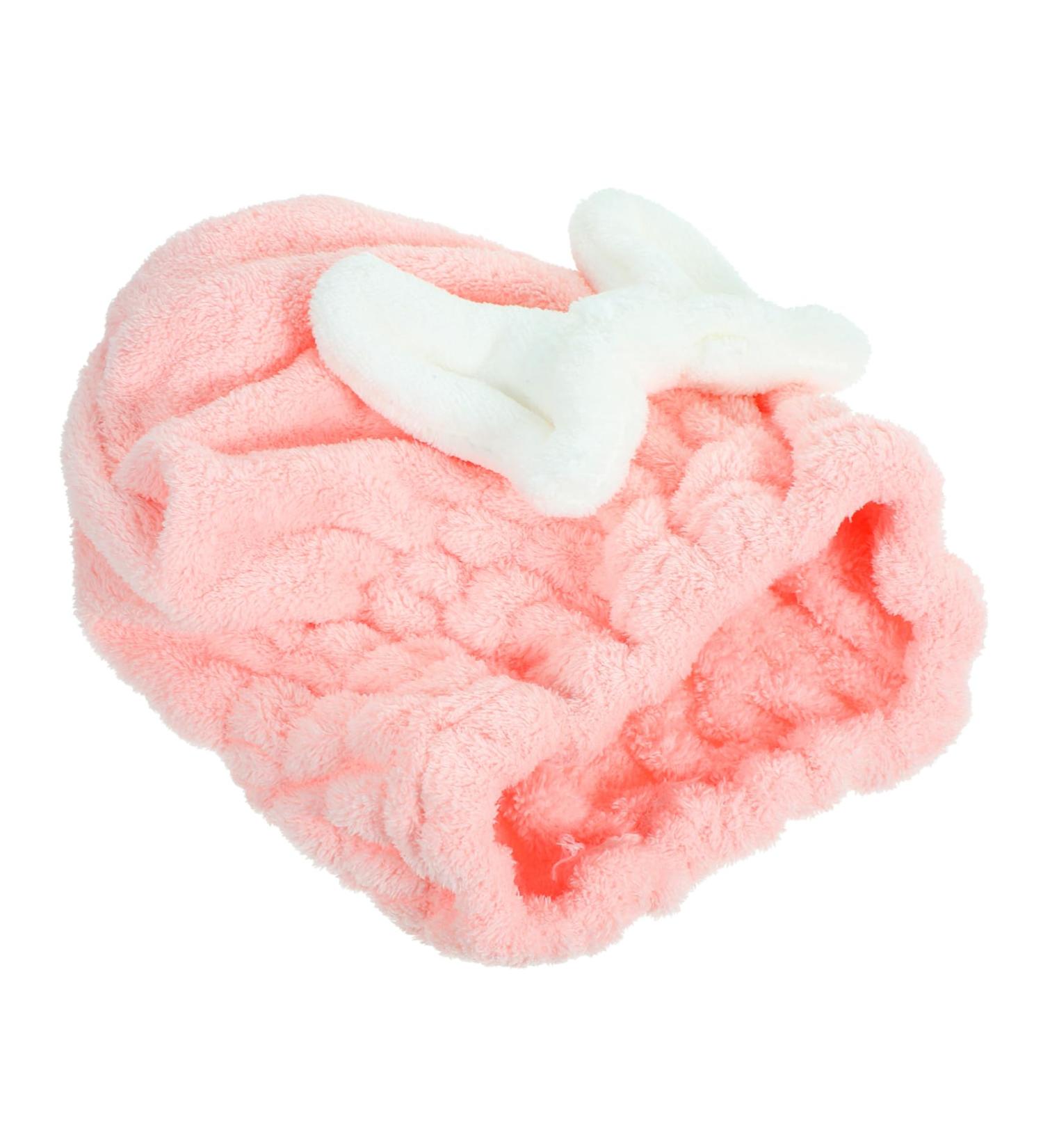 Fast Drying Healeved Shower Cap & Hair Towel - Comfortable Pink Bath Supplies for Dry Hair - Buy Online on GoSupps.com