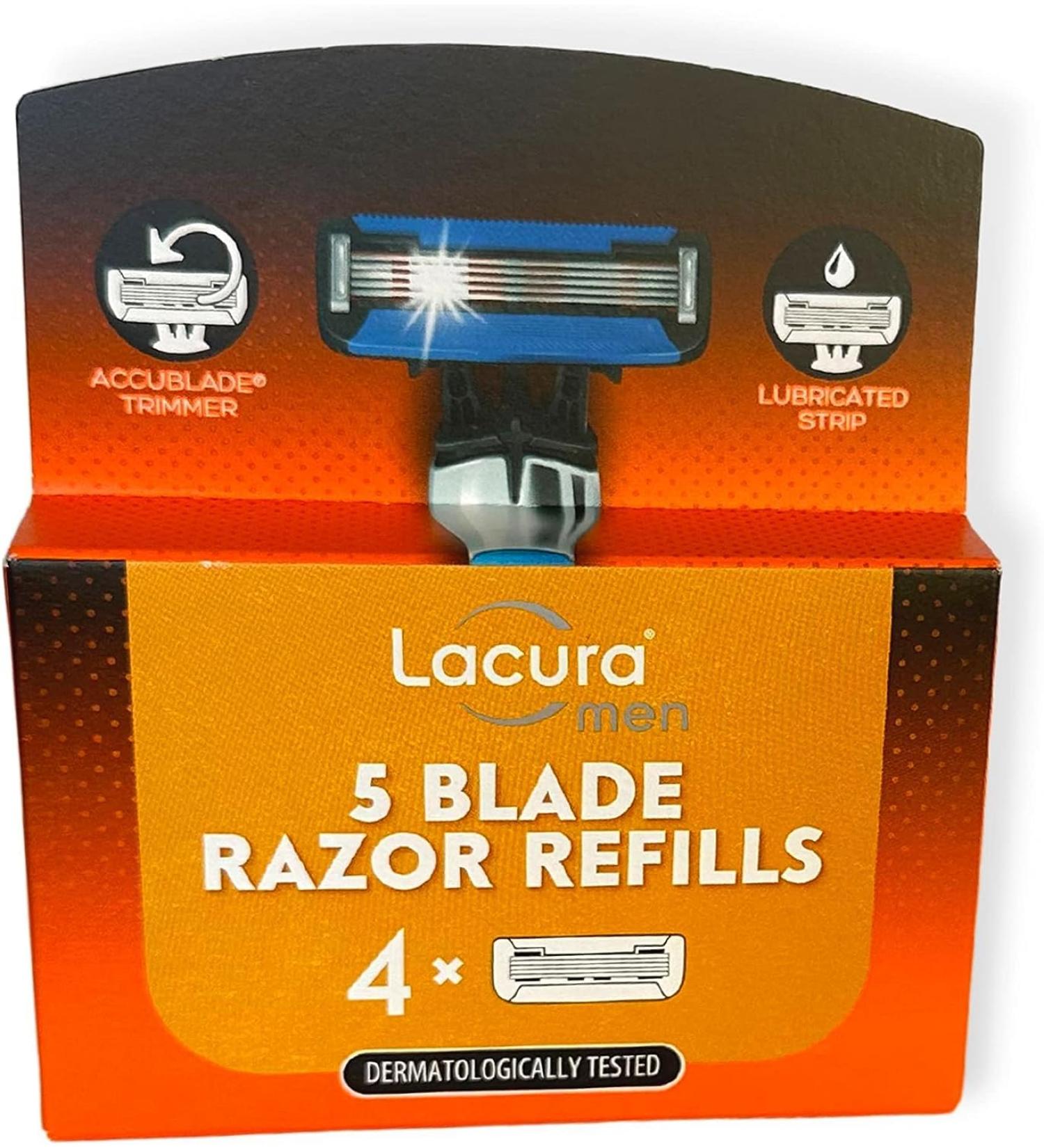 Lacura Shark Mens 5 Blade 4 Refill - Replacement Cartridges/Blades
