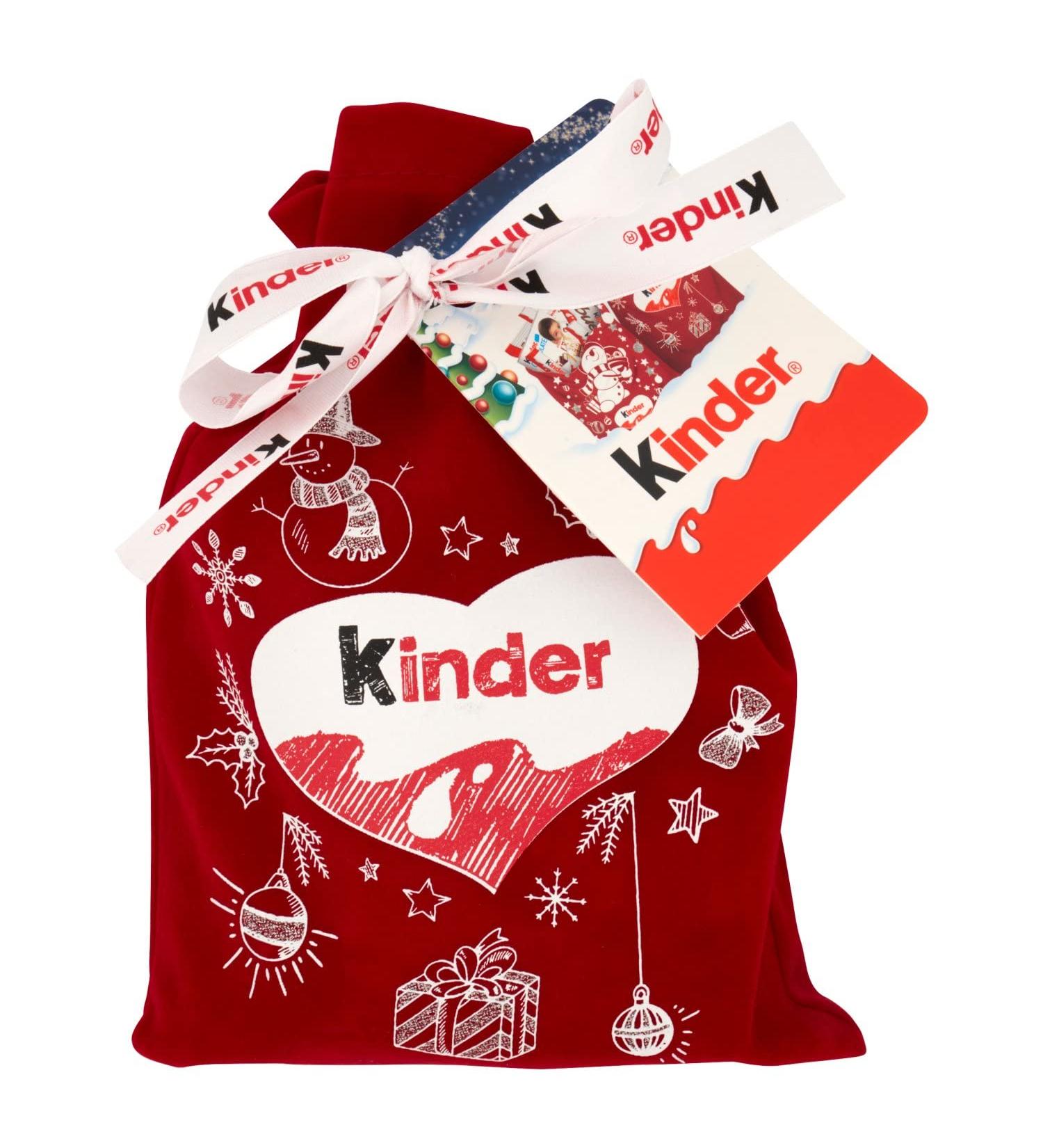  Kinder Kinder Happy Snack Bag Red - 10 Assorted Sweet Chocolate Snacks Special Santa Sack Gift Idea 290g Pack - Buy Online on GoSupps.com