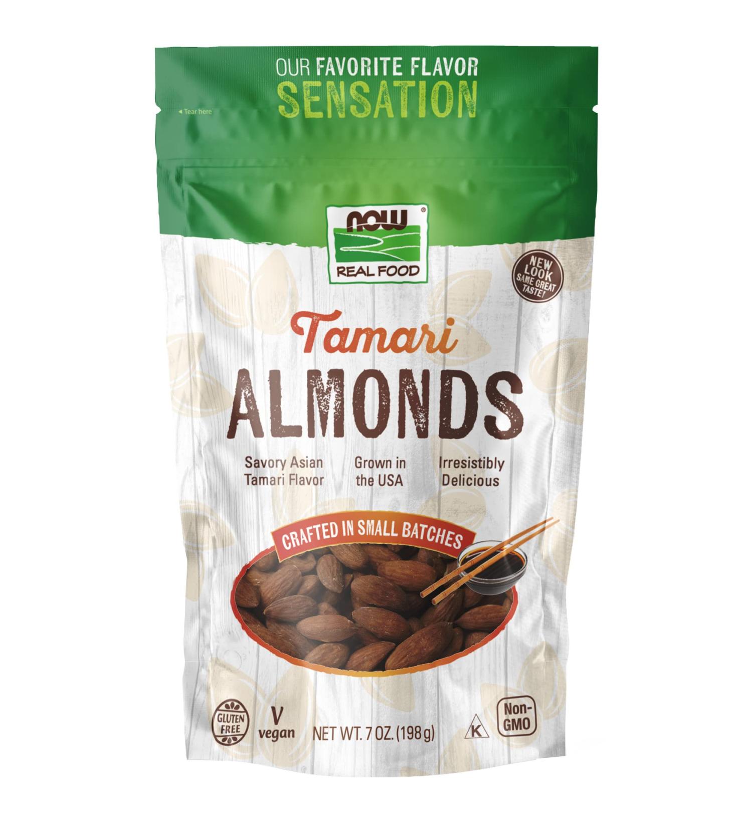 Buy Now Foods Tamari Almonds 7 oz - Healthy Snack | Gluten-Free, Delicious Flavor - Buy Online on GoSupps.com