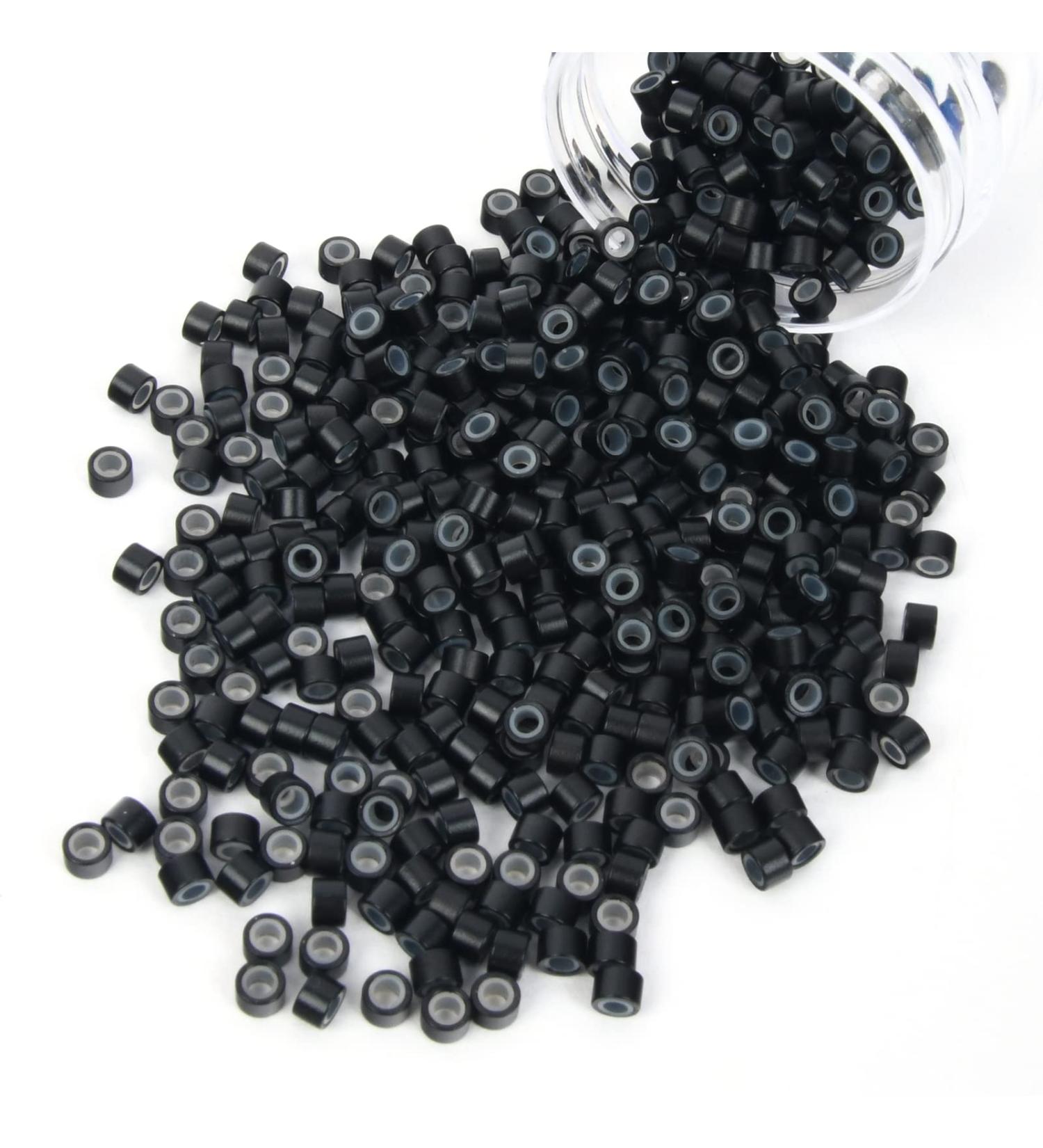 Vlasy 400 Pcs Silicone Micro Rings for I Tip Hair Extensions 5mm Micro Nano Beads Micro Links Hair Beads (Black) Micro-5mm-400Pcs Black - Buy Online on GoSupps.com