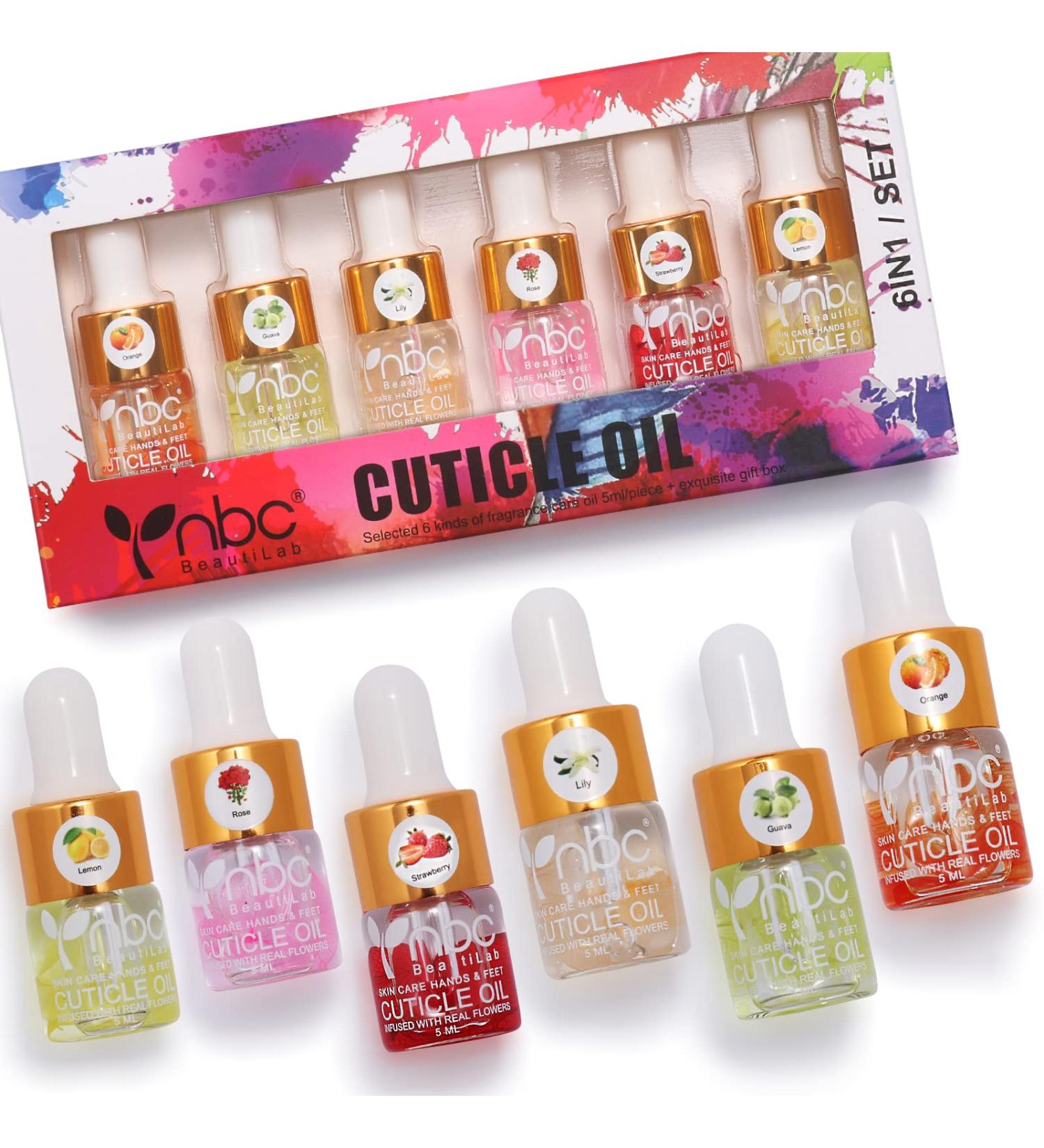Nbc Cuticle Oil 6 Fruit-Scent Mini Bottle Set - Repair Nail Cuticle Skin Damage (6x5ml) - Buy Online on GoSupps.com