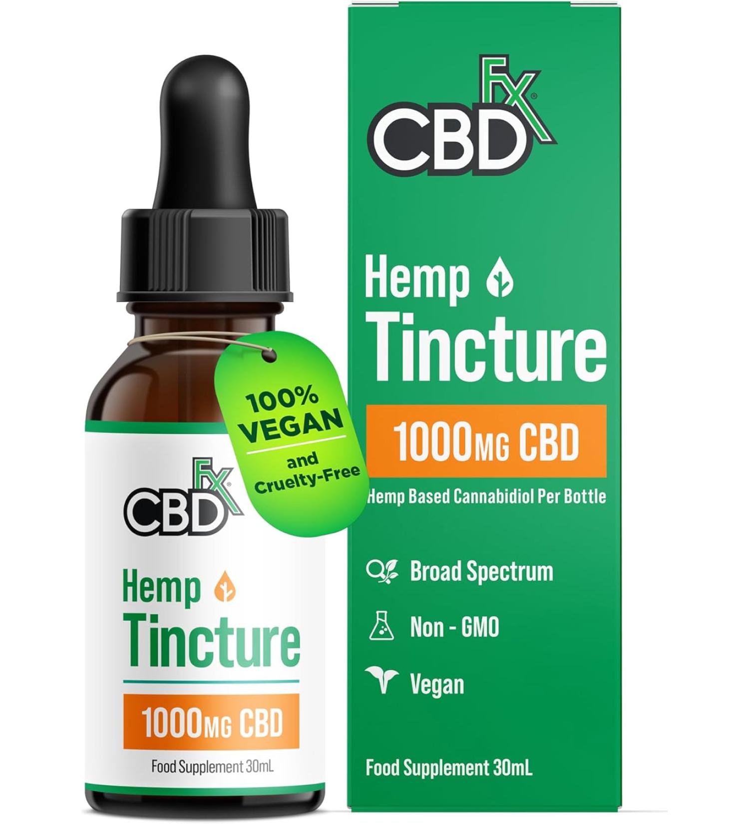 CBDfx - 1000mg CBD High Strength CBD Oil Improved Purity All Natural Vegan Non-GMO Broad Spectrum Blended with MCT Oil No THC 30ml - 30 Days - Buy Online on GoSupps.com