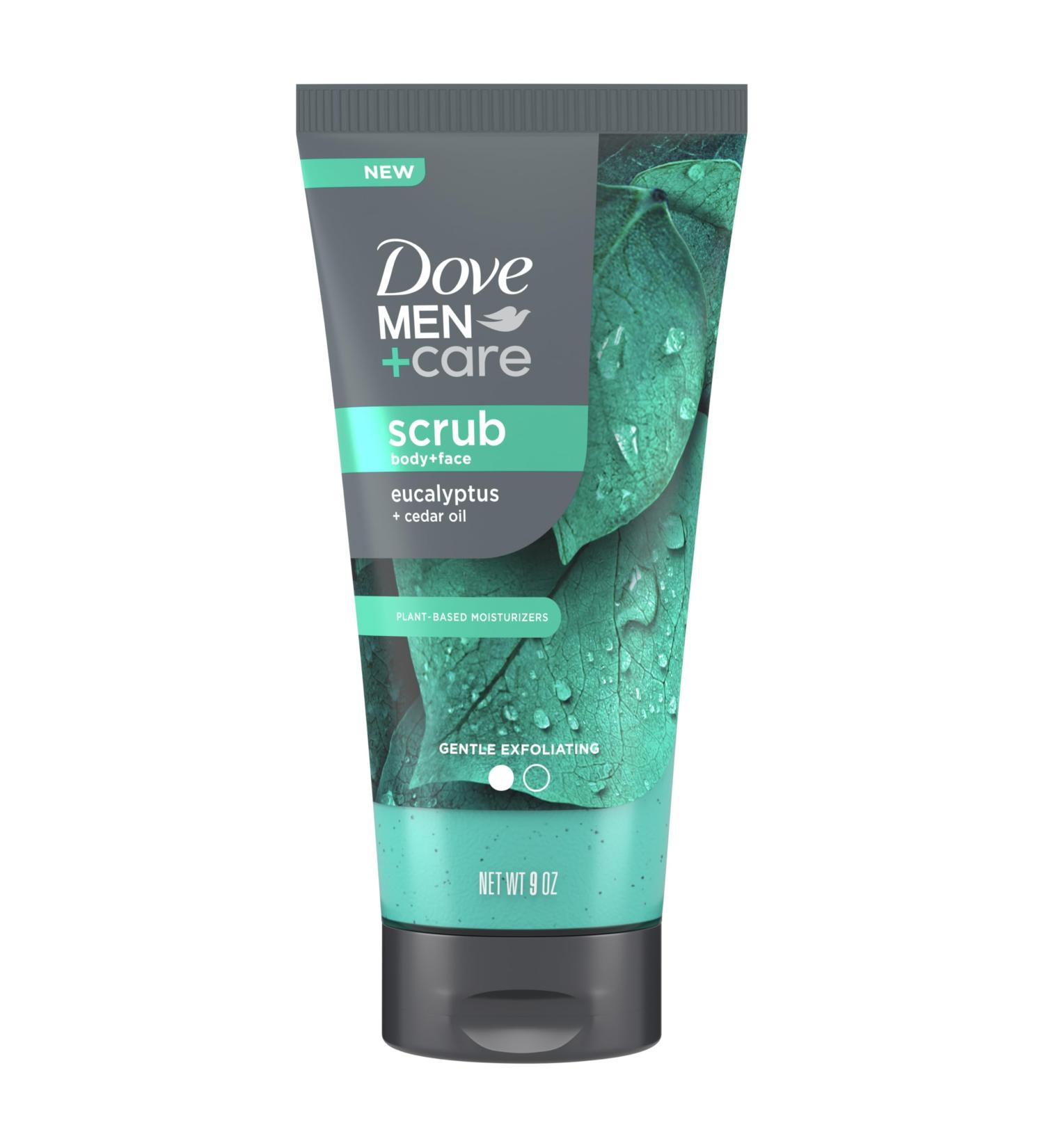 DOVE MEN + CARE Body and Face Scrub Eucalyptus Deeply Exfoliates for Hydrated & Nourished Skin 100% Gentle Cleanser No Sulfate Cleansers or Parabens 9 oz Eucalyptus 9 Ounce (Pack of 1) - Buy Online on GoSupps.com
