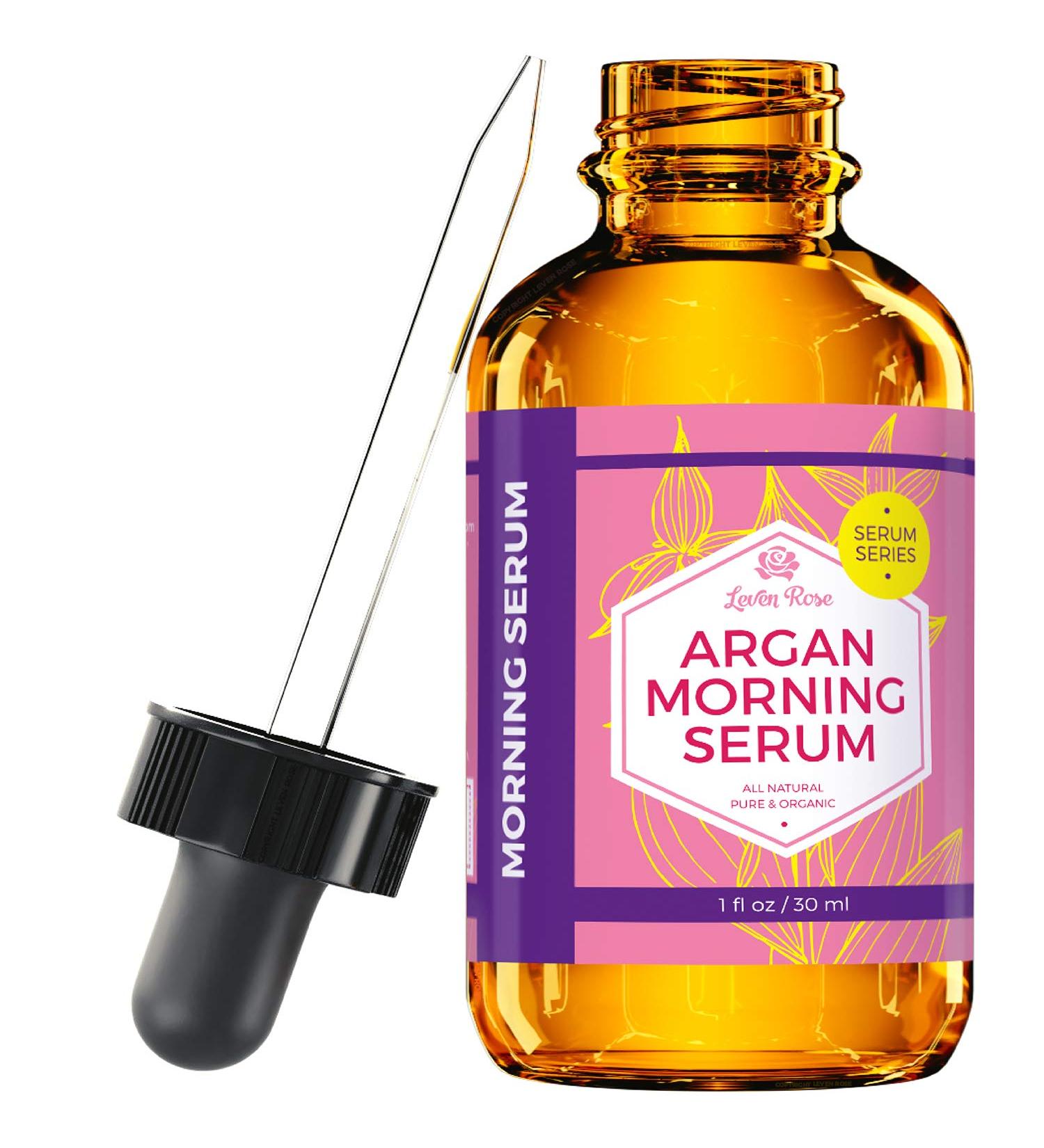 Leven Rose Argan Oil Morning Face Serum - Natural Collagen | Dark Spot Remover | Anti Aging Moisturizer - 1 oz - Buy Online on GoSupps.com