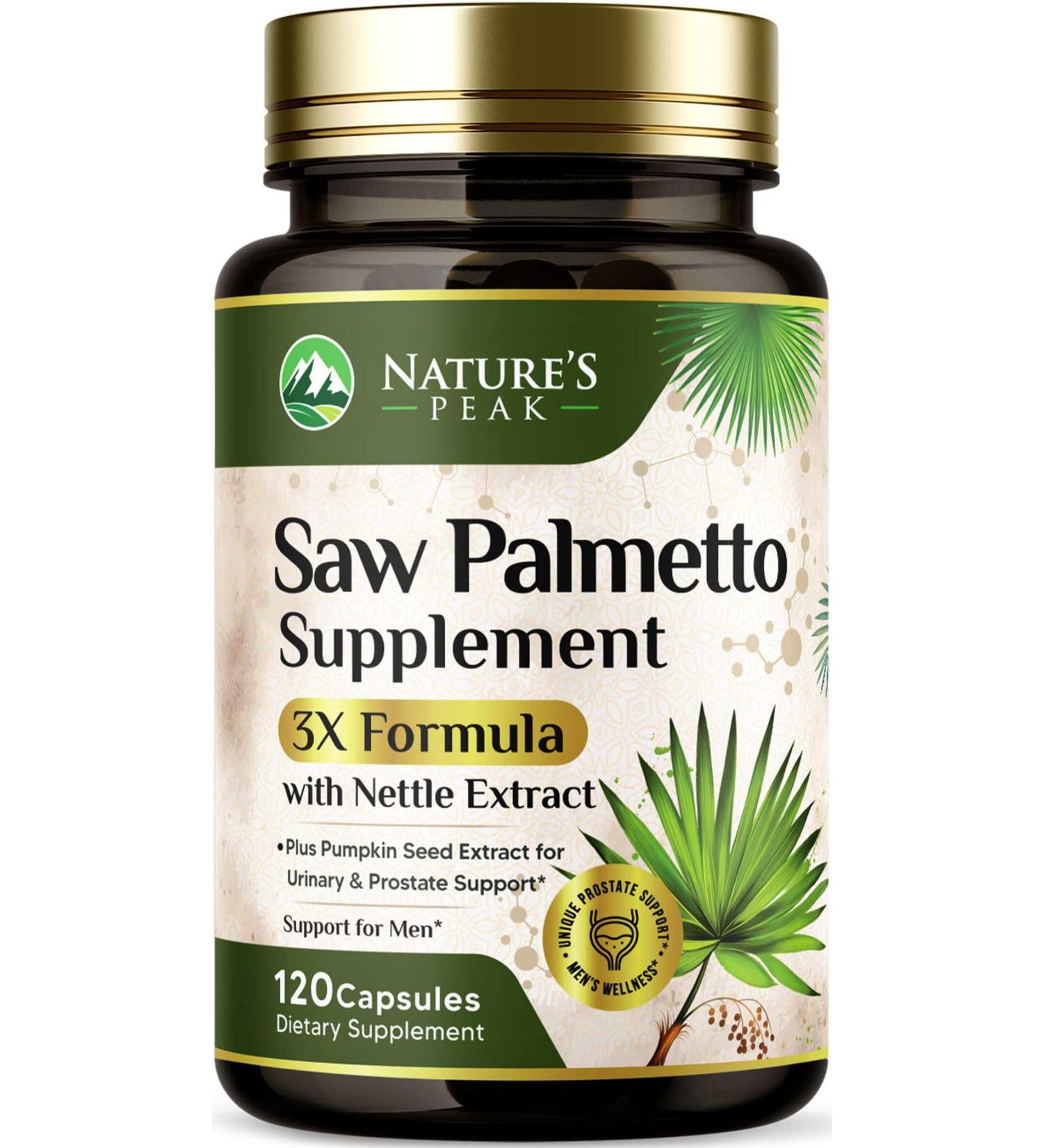 Saw Palmetto Prostate Health Supplements for Men 1000mg - 3X Strength with Pumpkin Seed DHT Blocker Urinary Health and Prostate Support for Mens Health Vegan Non-GMO Bottled in USA - 120 Capsules 120 Count (Pack of 1) - Buy Online on GoSupps.com