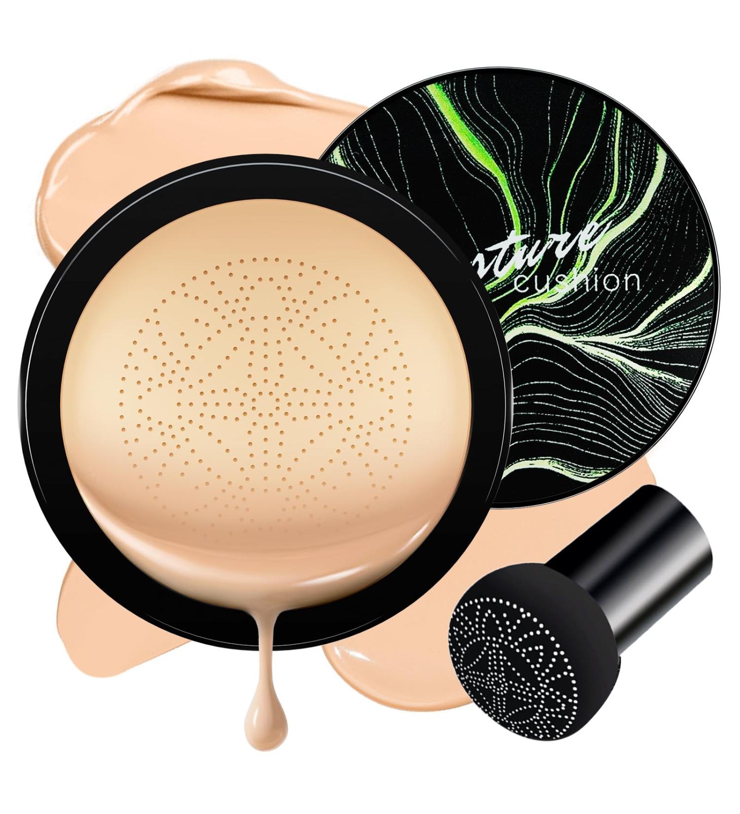 Ursoulney Air Cushion CC Cream Foundation - Mushroom Head BB Cream Face Makeup Moisturizing Concealer Brighten Long-Lasting Even Skin Tone for All Skin Types (Natural 1 PCS) - Buy Online on GoSupps.com