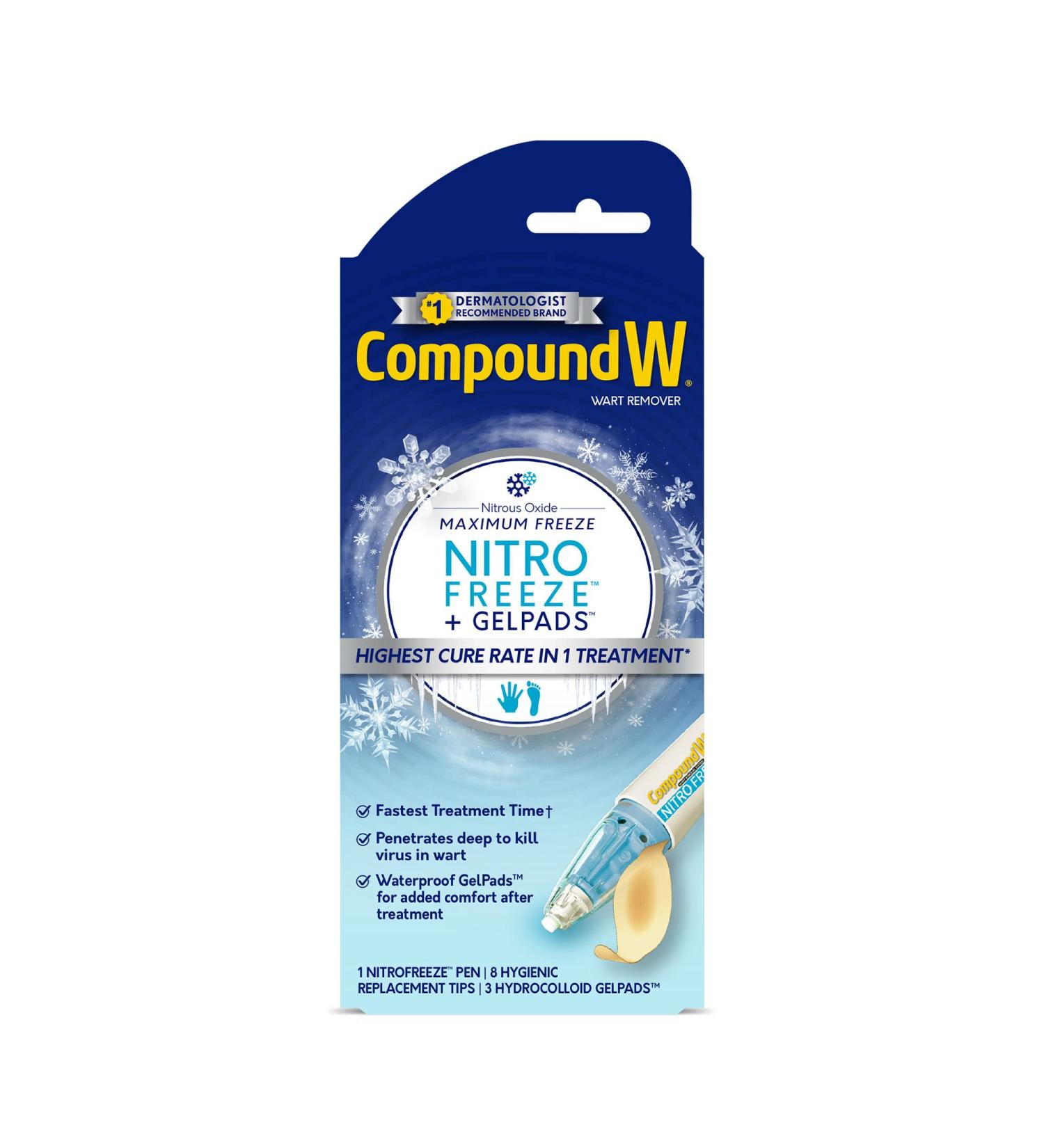 Compound W Nitrofreeze XL Wart Removal Pen with 8 Replaceable Tips and 3 GelPads - Buy Online on GoSupps.com
