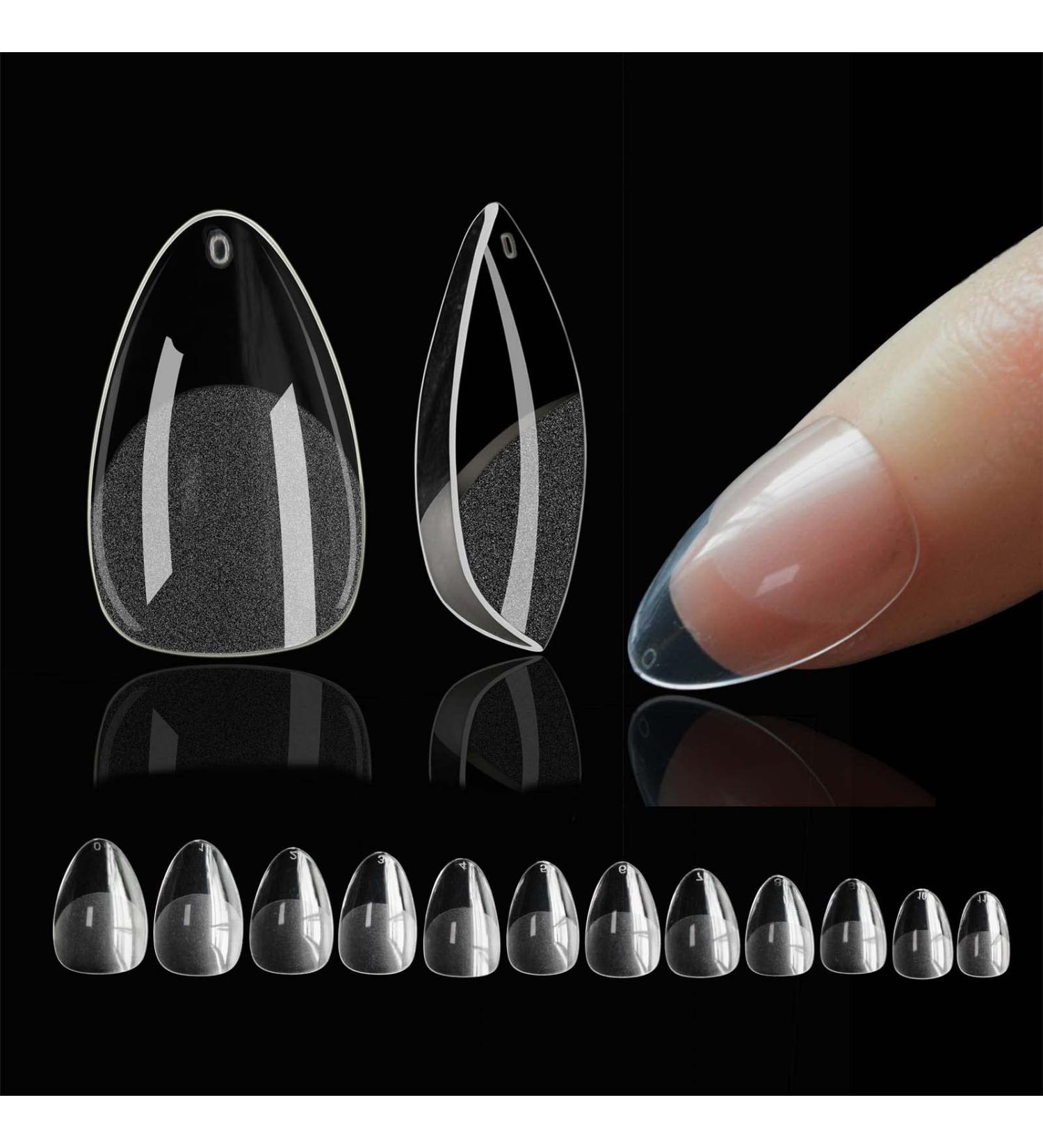 NAGETPAPS Mandel Tips for Geln gel - 552 Pieces Full Cover Soft Gel Nail Tips 12 Sizes Clear Matt Artificial Nails for Nail Art & Extensions - Buy Online on GoSupps.com