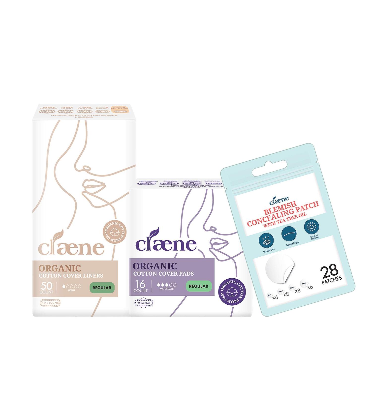 Organic Cotton Menstrual Pads & Liners + Acne Patches | Cruelty-Free & Vegan | Skin Treatment & Absorbing Cover - Buy Online on GoSupps.com