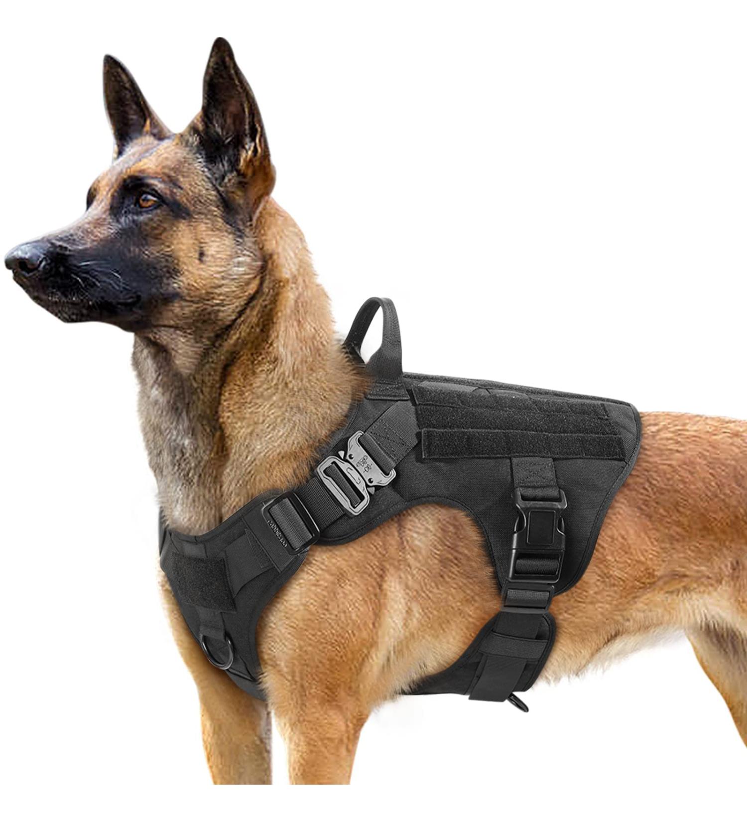 Rabbitgoo Large Dog Harness - No Pull Tactical Vest with Handle & Metal Buckle | Adjustable Breathable Military Safety Harness for Dogs - Black (1 Pack) - Buy Online on GoSupps.com