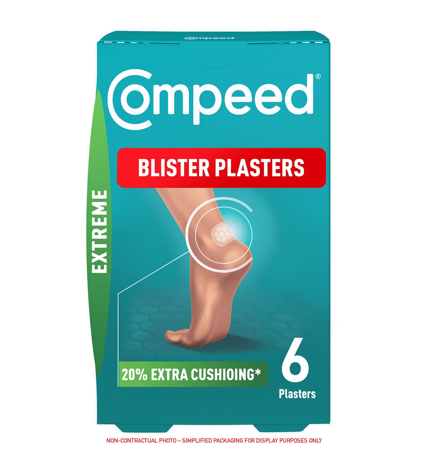 Compeed Extreme Blister Plasters 6 Count - Fast Healing Foot Treatment eco-Pack - Buy Online on GoSupps.com