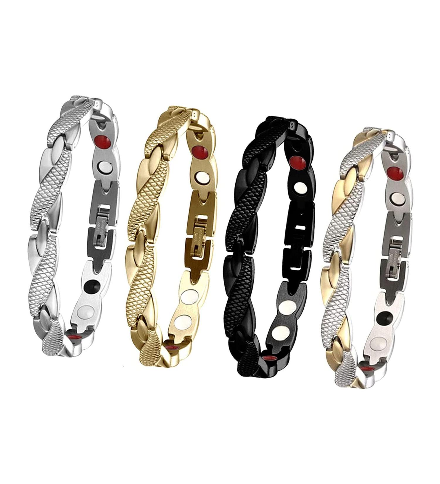 WDYY Elegant Magnetic Therapy Bracelet for Weight Loss & Fatigue Relief - 4PCS Slimming Bracelet for Men & Women - Buy Online on GoSupps.com