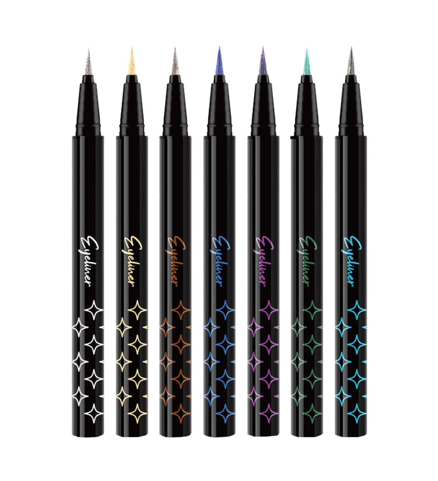 Glitter Liquid Eye Liner Colorful Eye Shadow Pencil - Highly Pigmented Colorful Eye Liner Eyebrow Long-Lasting For Women Girls - Buy Online on GoSupps.com
