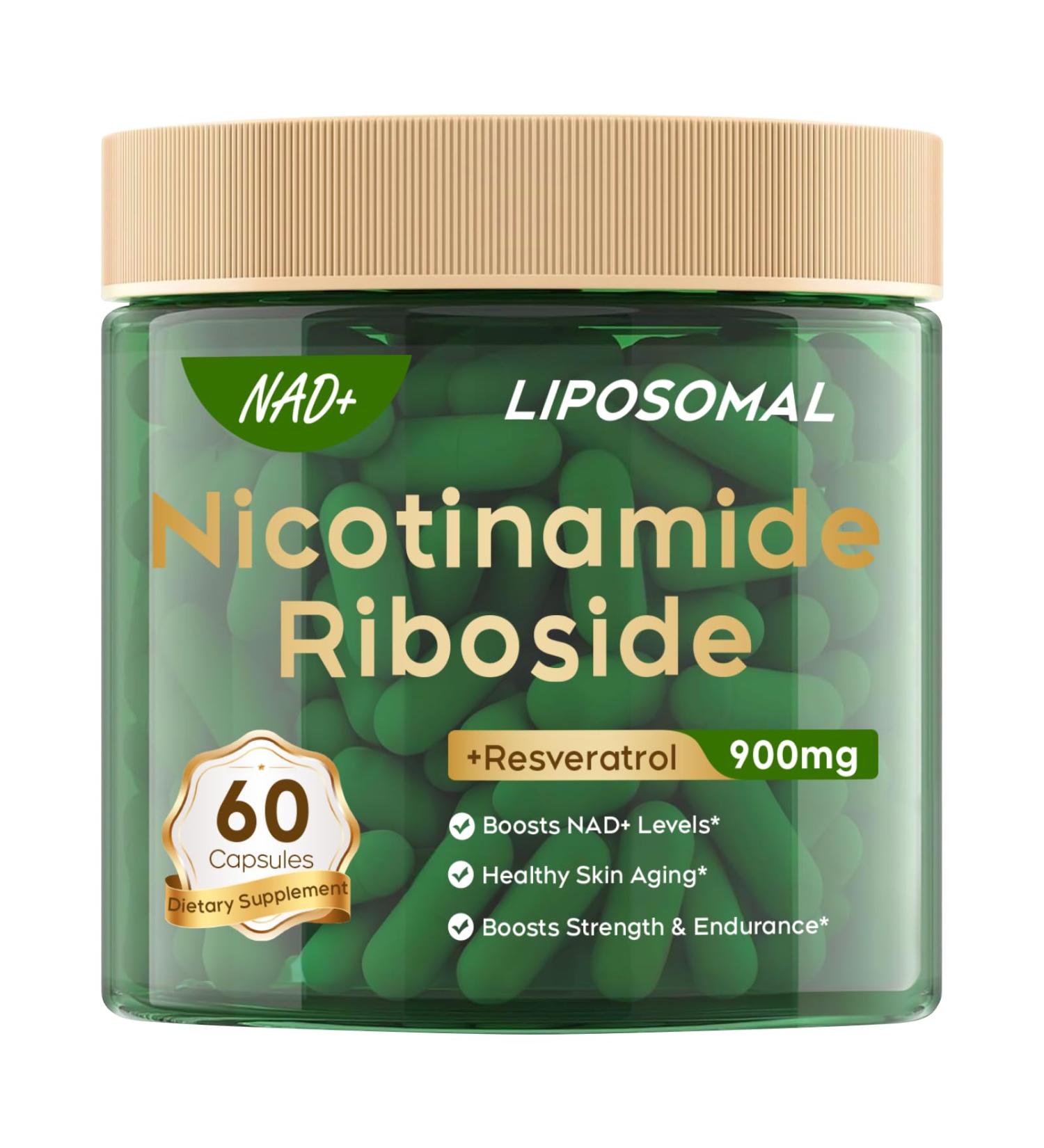 MayBeJiangWei NAD Supplement Nicotinamide Riboside Resveratrol 900mg High Purity Liposomal NAD+ NMNH Supplement Alternative for Anti-Aging Energy Focus(60) - Buy Online on GoSupps.com