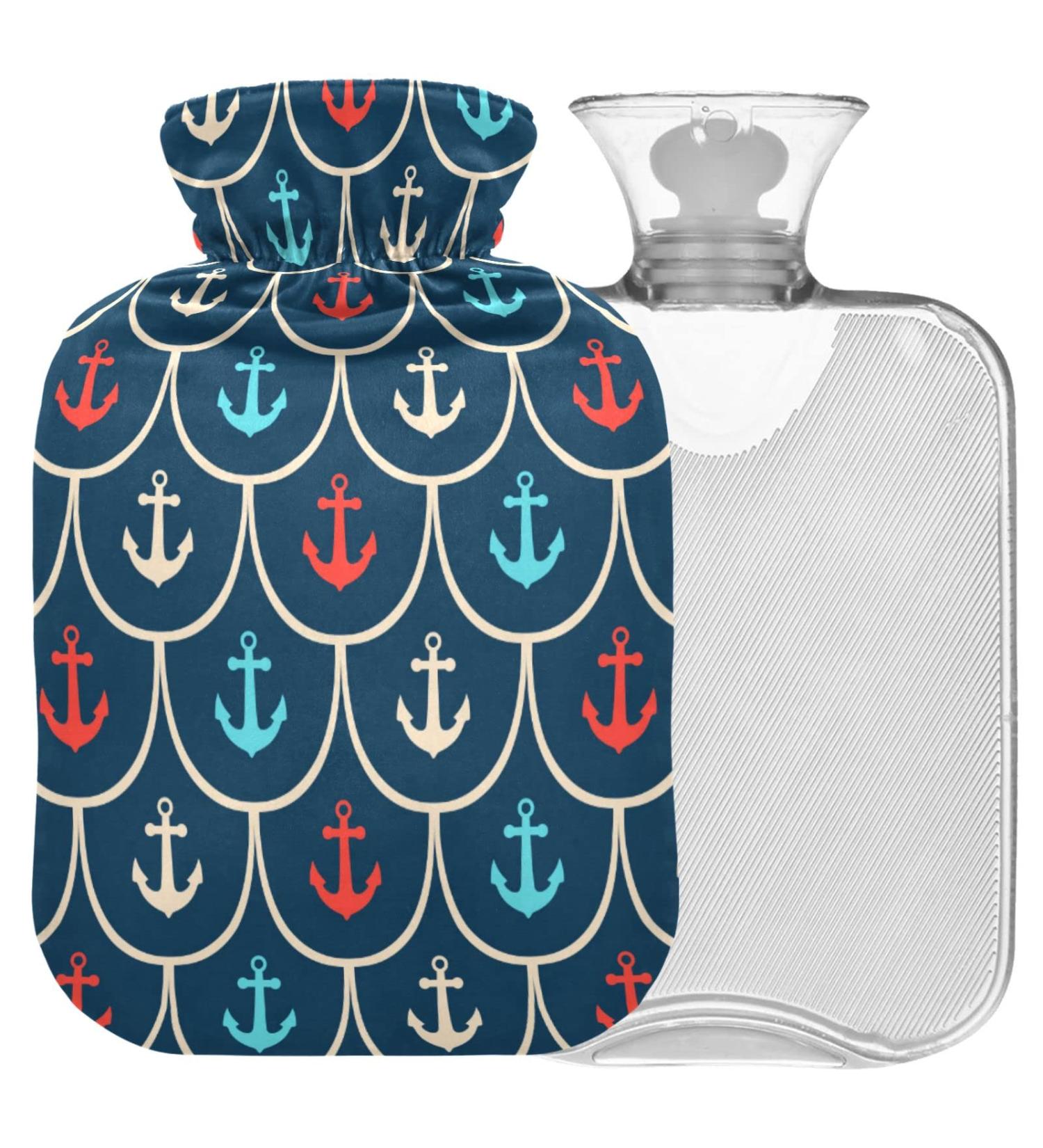 Naanle Mermaid Hot Water Bottle 2L - Transparent Shed Anchor Design for Pain Relief & Therapy | Large Hot Bottle for Bed Hands & Feet - Buy Online on GoSupps.com