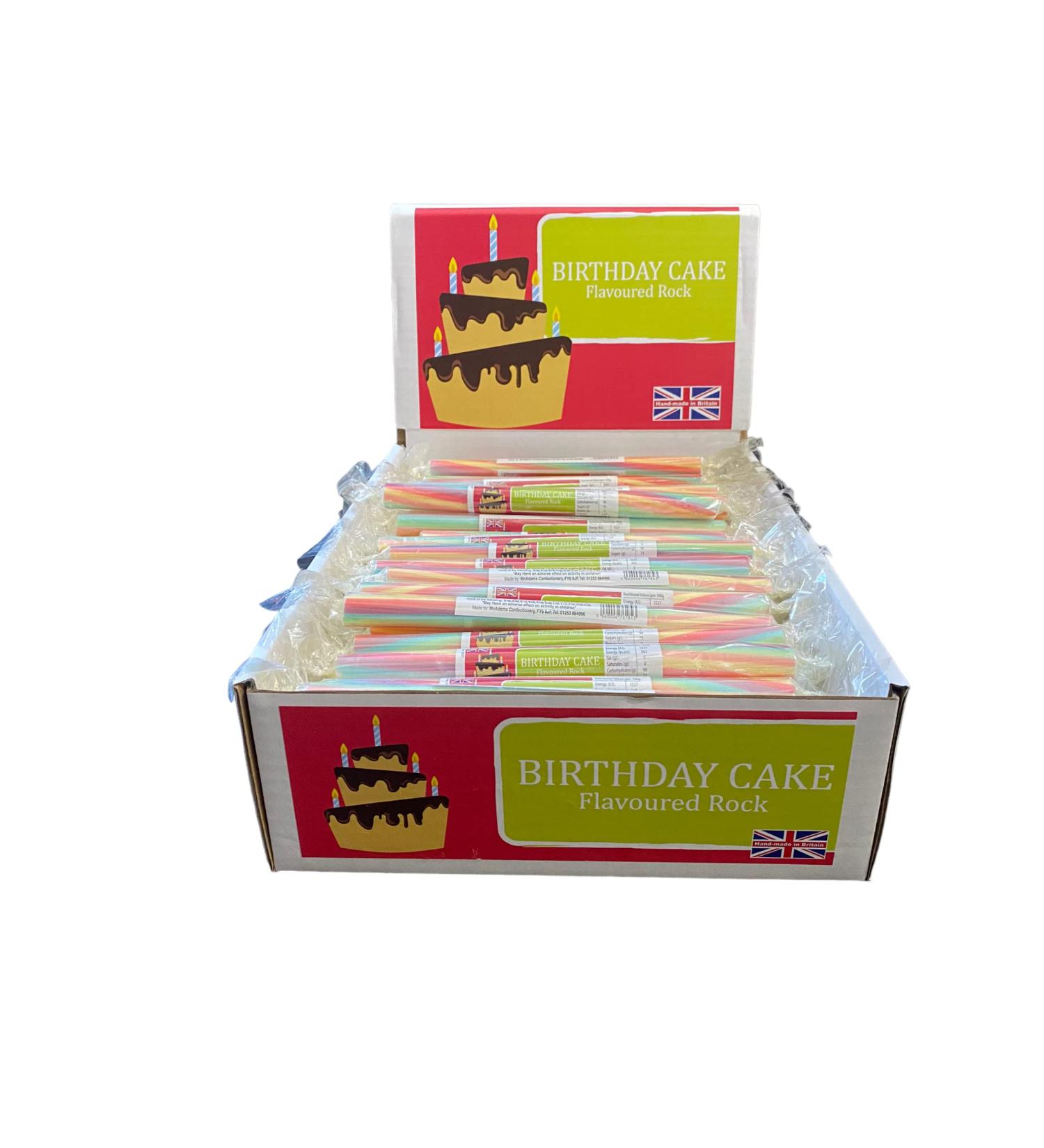 100 X Birthday Cake Rainbow Fruit Flavour Rock Sticks Handmade Traditional Rainbow Classic Sweets Retro Seaside Gift Wholesale Confectionery - Buy Online on GoSupps.com