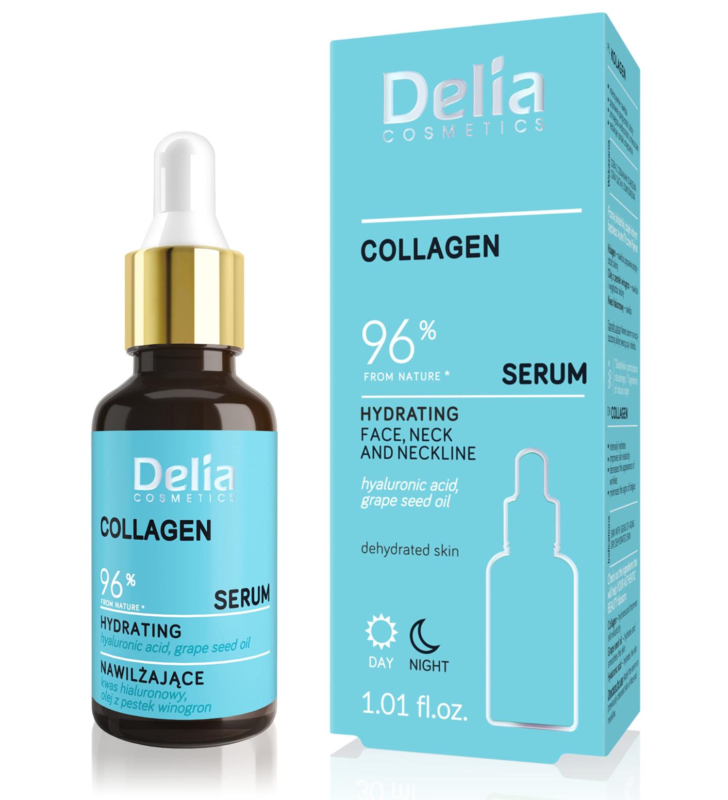 Delia Cosmetics - Moisturising Serum - Collagen - Dry Dehydrated Skin - Reduces Wrinkles. Improves Elasticity - Moisturised Fresh Skin - 30ml - Buy Online on GoSupps.com