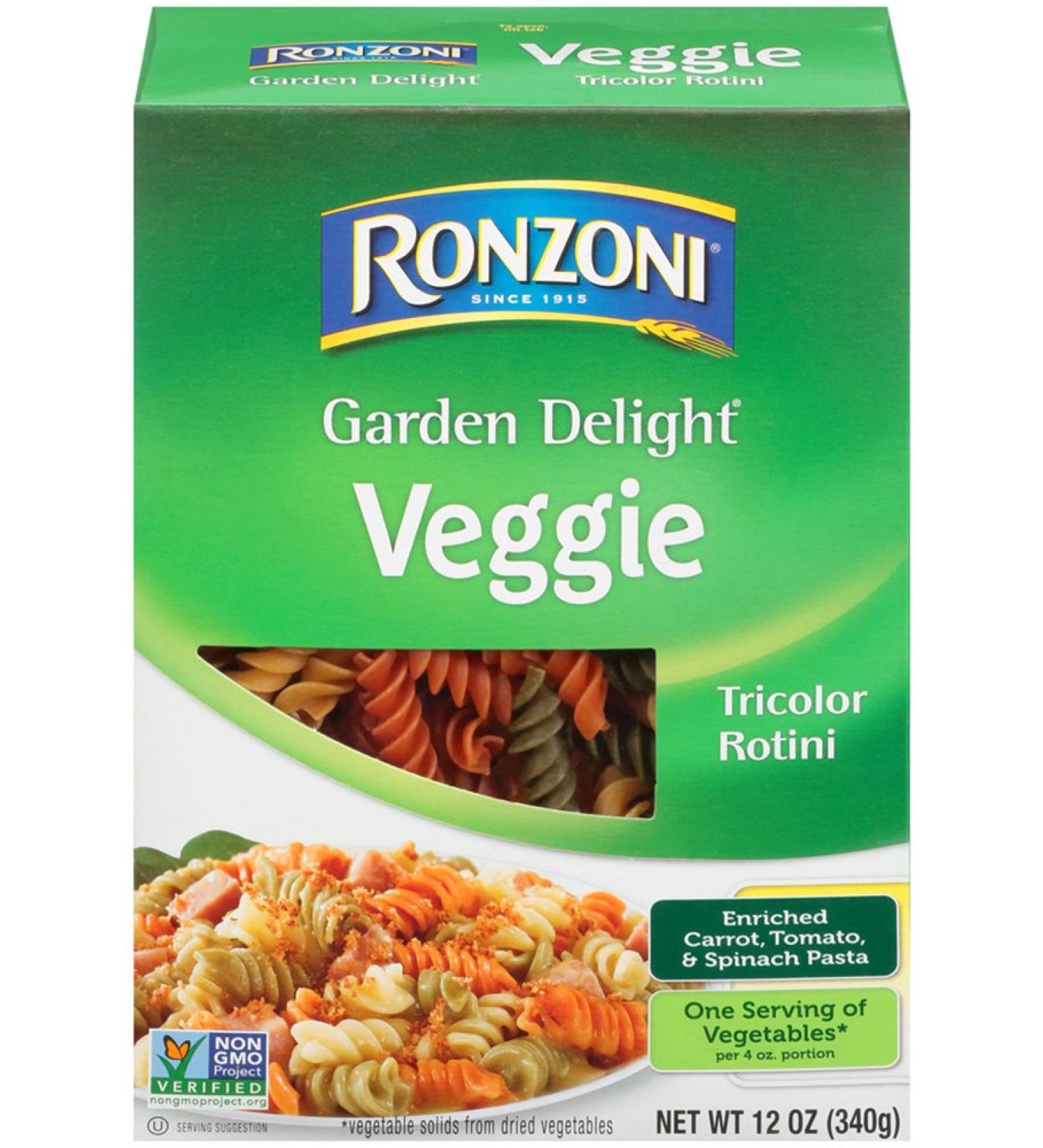 Ronzoni Garden Delight Rotini 12oz - Delicious Vegetable-Infused Pasta - Buy Online on GoSupps.com