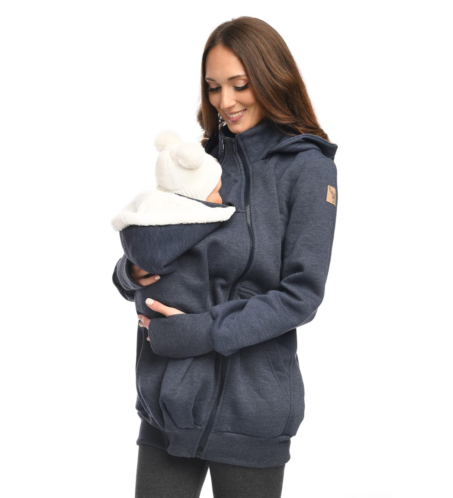 MijaCulture 3-in-1 Maternity Jumper for Baby Carrier Kangaroo Jacket - M Jeans Color - Buy Online on GoSupps.com