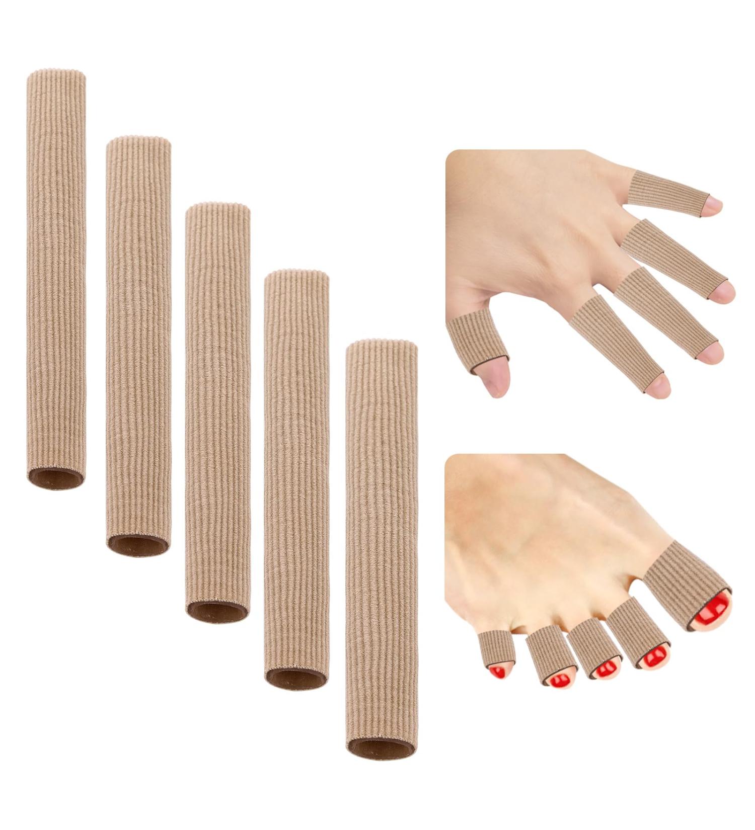 WLLHYF 5 Pieces Toe Separator Soft Gel Toe Protectors Toe Caps Closed Toe Surface Fabric Sleeve Protectors Toe Spacers Bunion Pads Prevent Pain Relief for Women Men Blisters Corns Toes and Fingers - Buy Online on GoSupps.com
