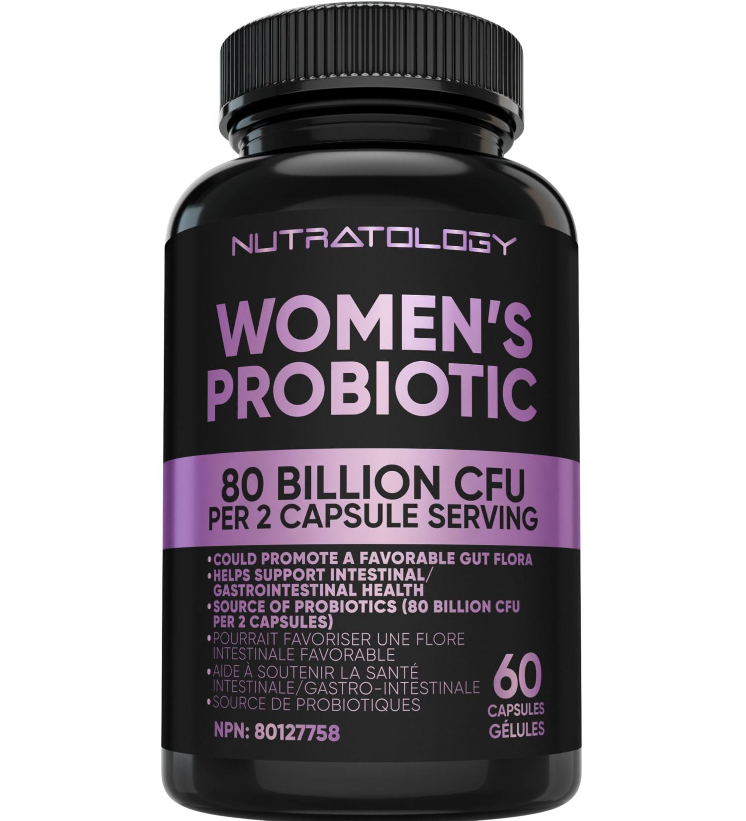Nutratology Probiotics for Women - 40 Billion CFUs Per Capsule - 80 Billion CFUs Per Serving - Formulated With 4 Strains Of Probiotics To Support Gut Health Bloating Relief & Digestion - 60 Capsules 60 count (Pack of 1) - Buy Online on GoSupps.com