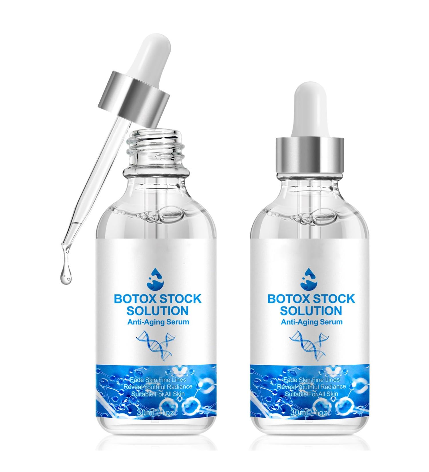 Buy Botox Stock Solution Facial Serum - Anti Aging with Collagen Hyaluronic Acid & Vitamin C for Intense Hydration | 2 Fl Oz - Buy Online on GoSupps.com