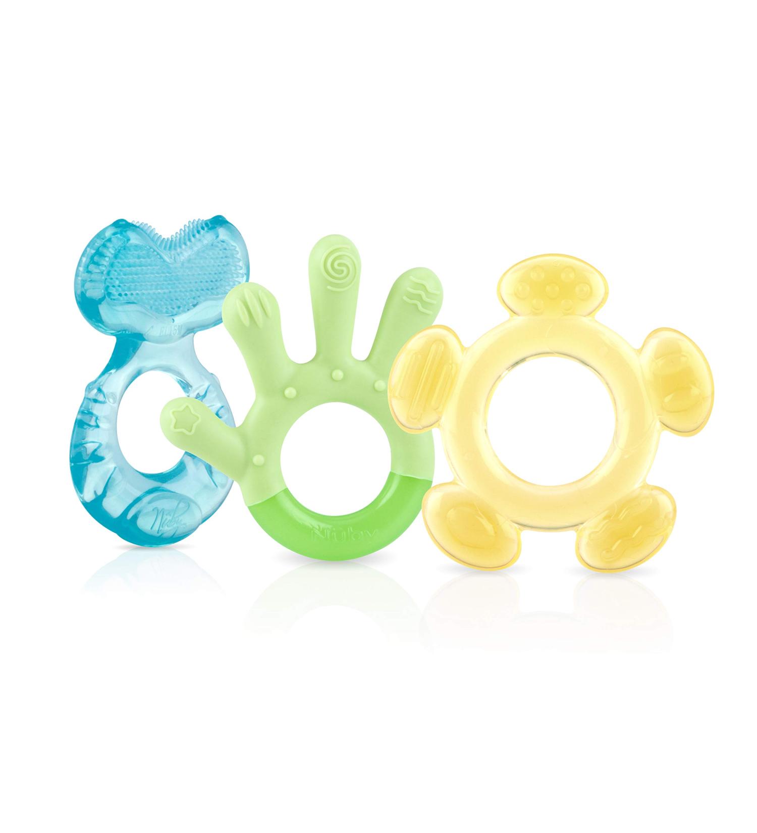 Nuby 3 Step Baby Teether Set (Neutral Colors)