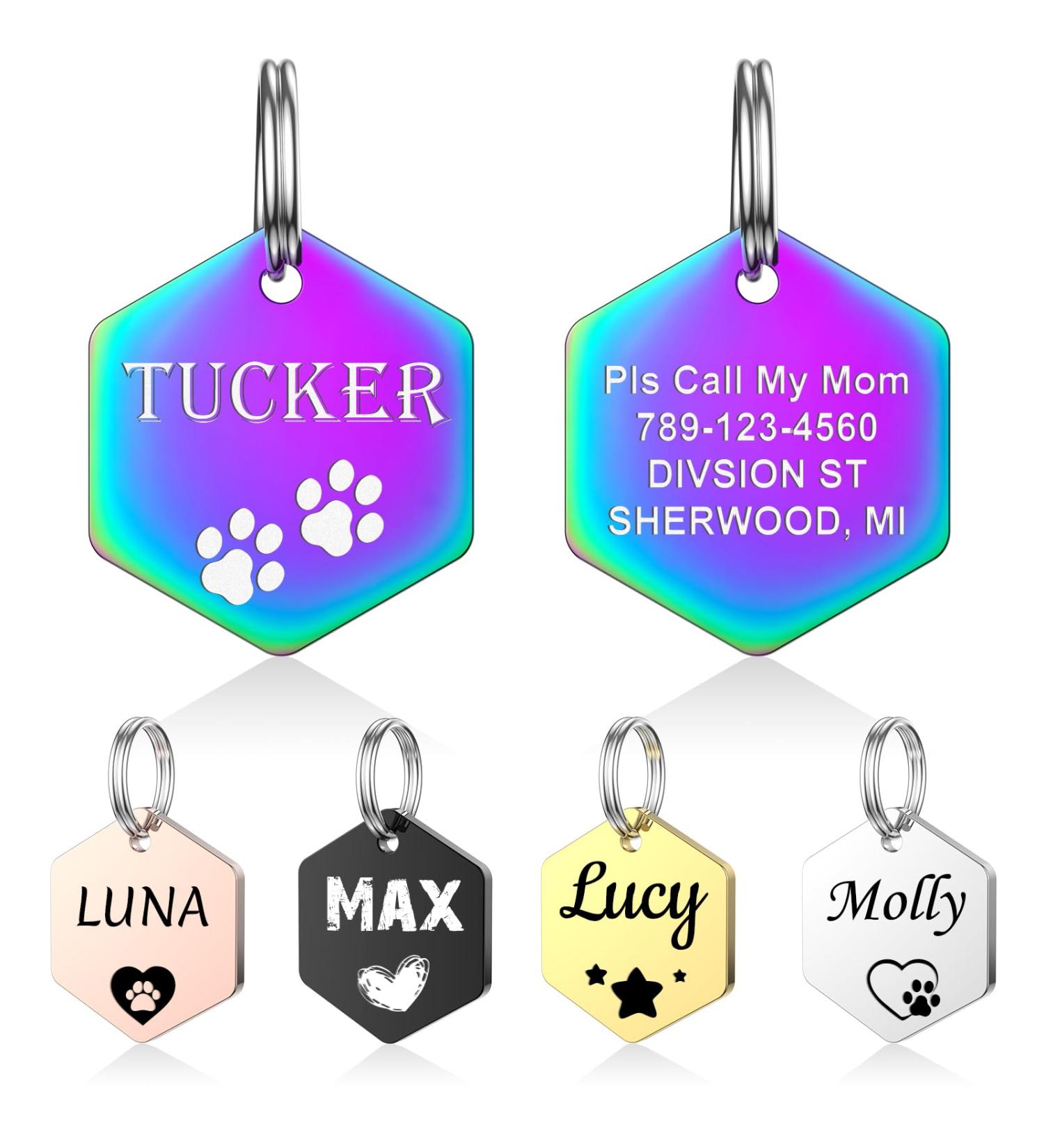 Yehanti Personalized Dog Tag - Engraved Stainless Steel ID for Dogs Cats & Puppies | Custom Name Phone & Address | International Shipping - Buy Online on GoSupps.com