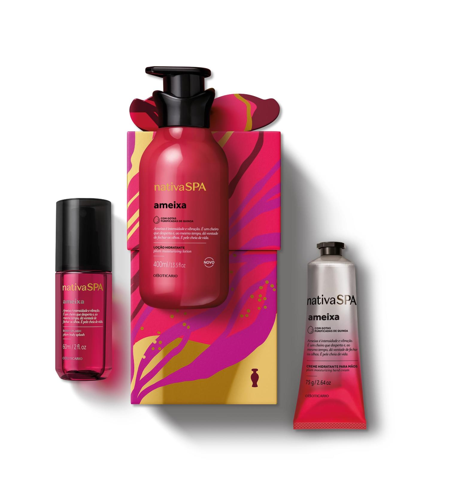 Nativa SPA Plum Moisturizing Gift Set | O Botic rio | Body Lotion Body Splash & Hand Lotion (3pc Kit) - Shop Internationally - Buy Online on GoSupps.com