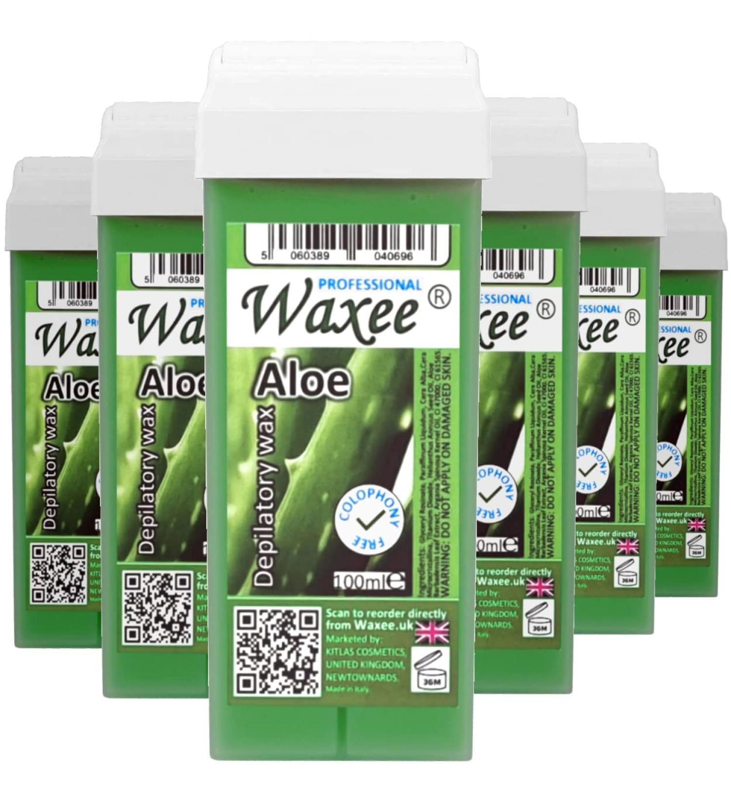 Roll on wax cartridge 100ml roller refill pack of 6- Aloe