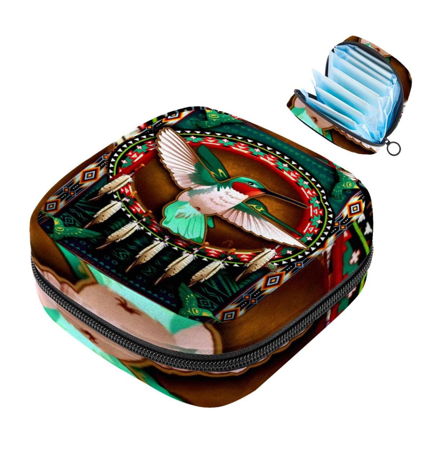 Dream Catcher & Colibri Women's Napkin Storage Bag | Portable Menstrual Cup Pocket | Ideal for Teens & Women - Buy Online on GoSupps.com
