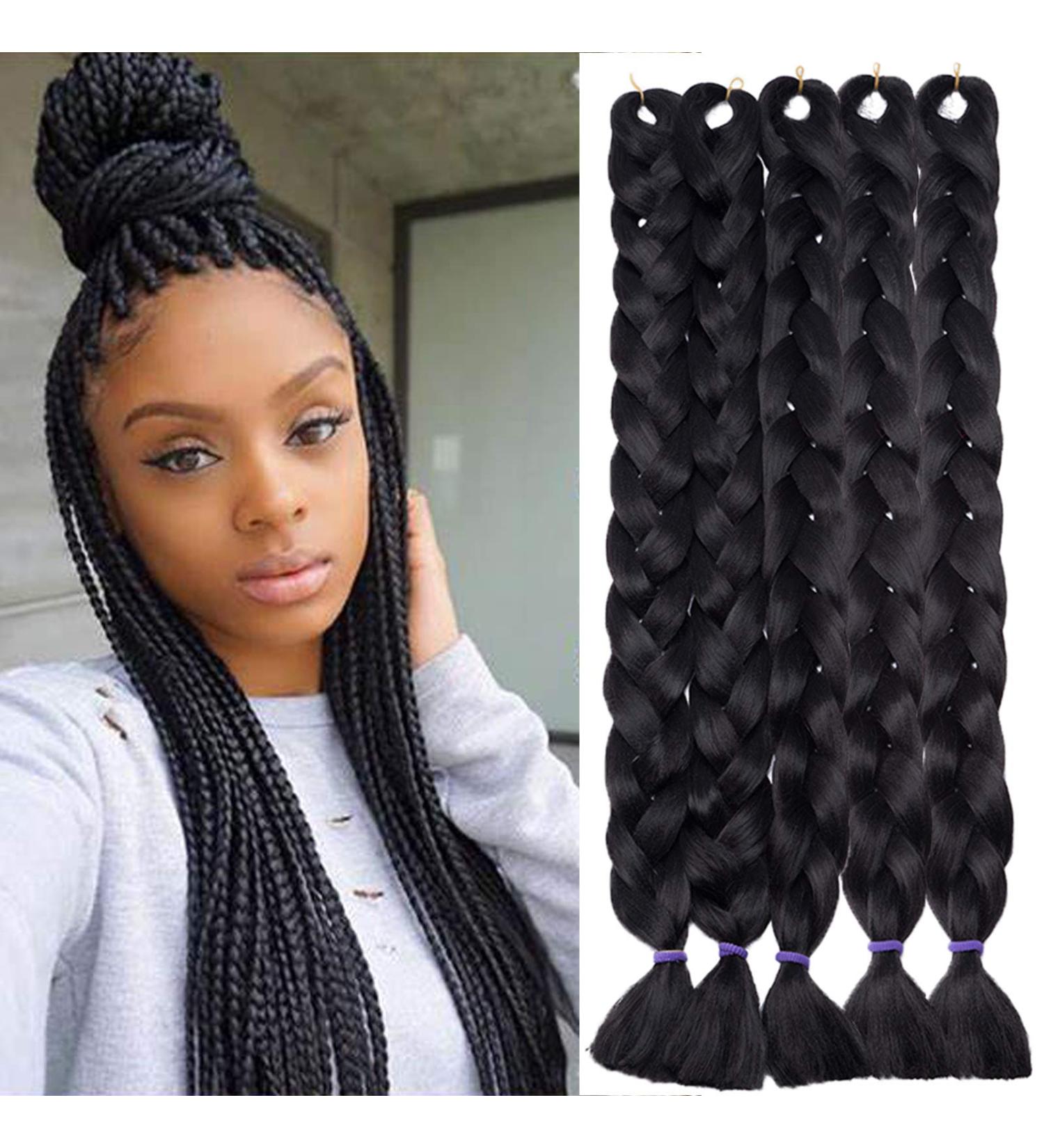 SEGO 41 Braid Extensions - Synthetic Crochet Braiding Hair (165g/Bundle) - Black | International Shipping Available - Buy Online on GoSupps.com