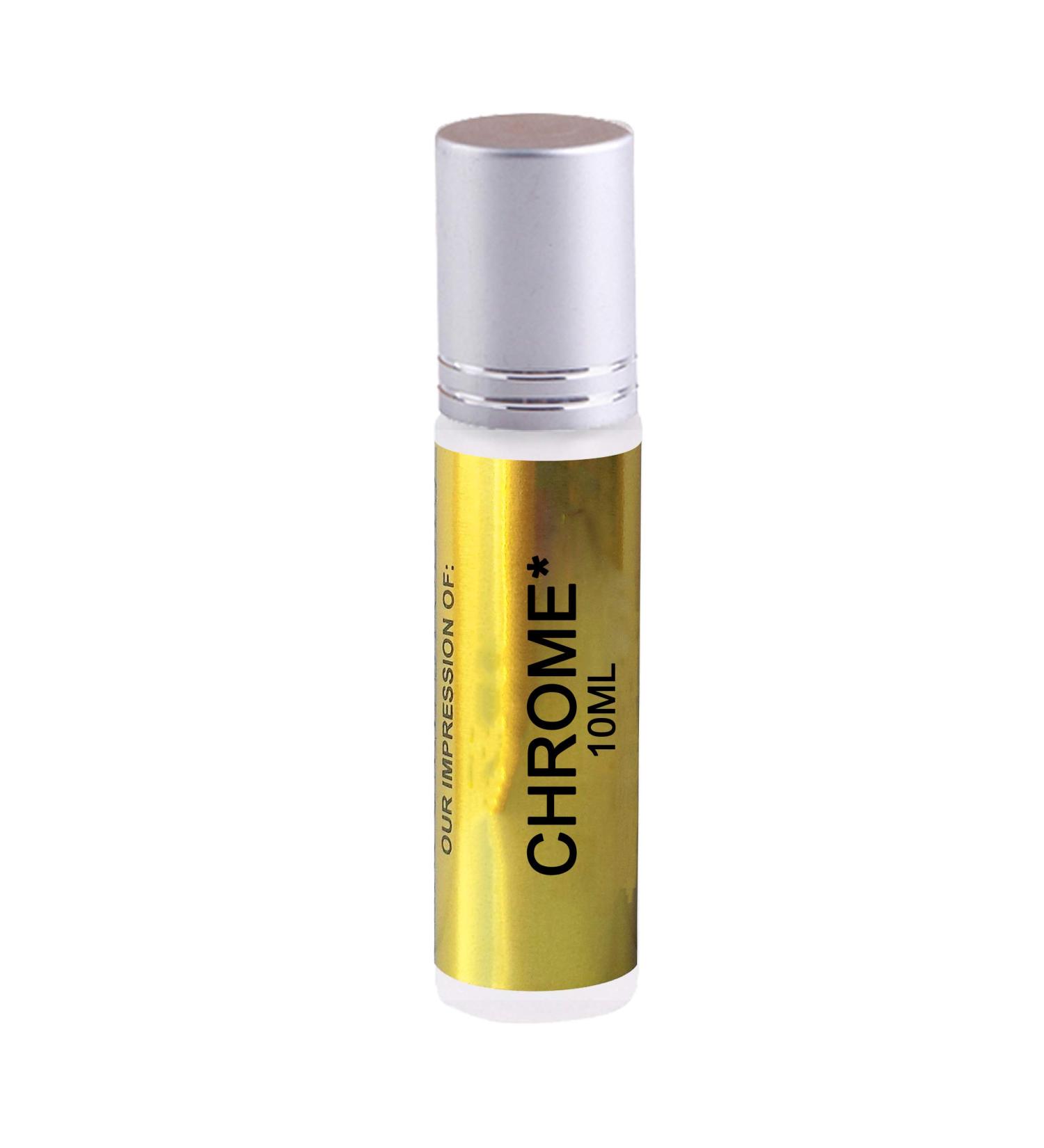 Premium Fragrance Oil IMPRESSION Compatible with CHR0ME Cologne for Men 10ml Roller Bottle