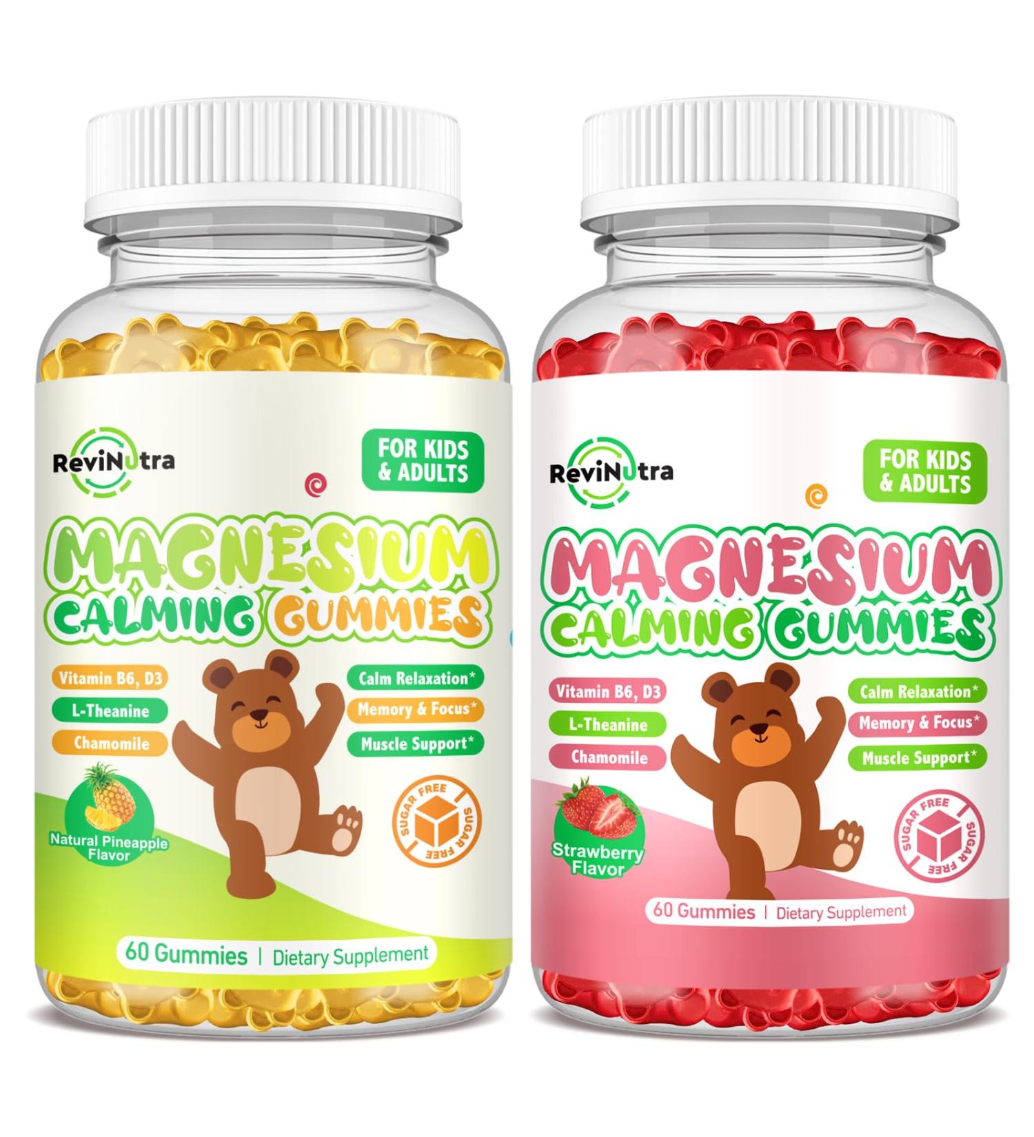 ReviNutra 2 Pack Magnesium Gummies for Kids & Adults- Magnesium Glycinate Complex - Buy Online on GoSupps.com