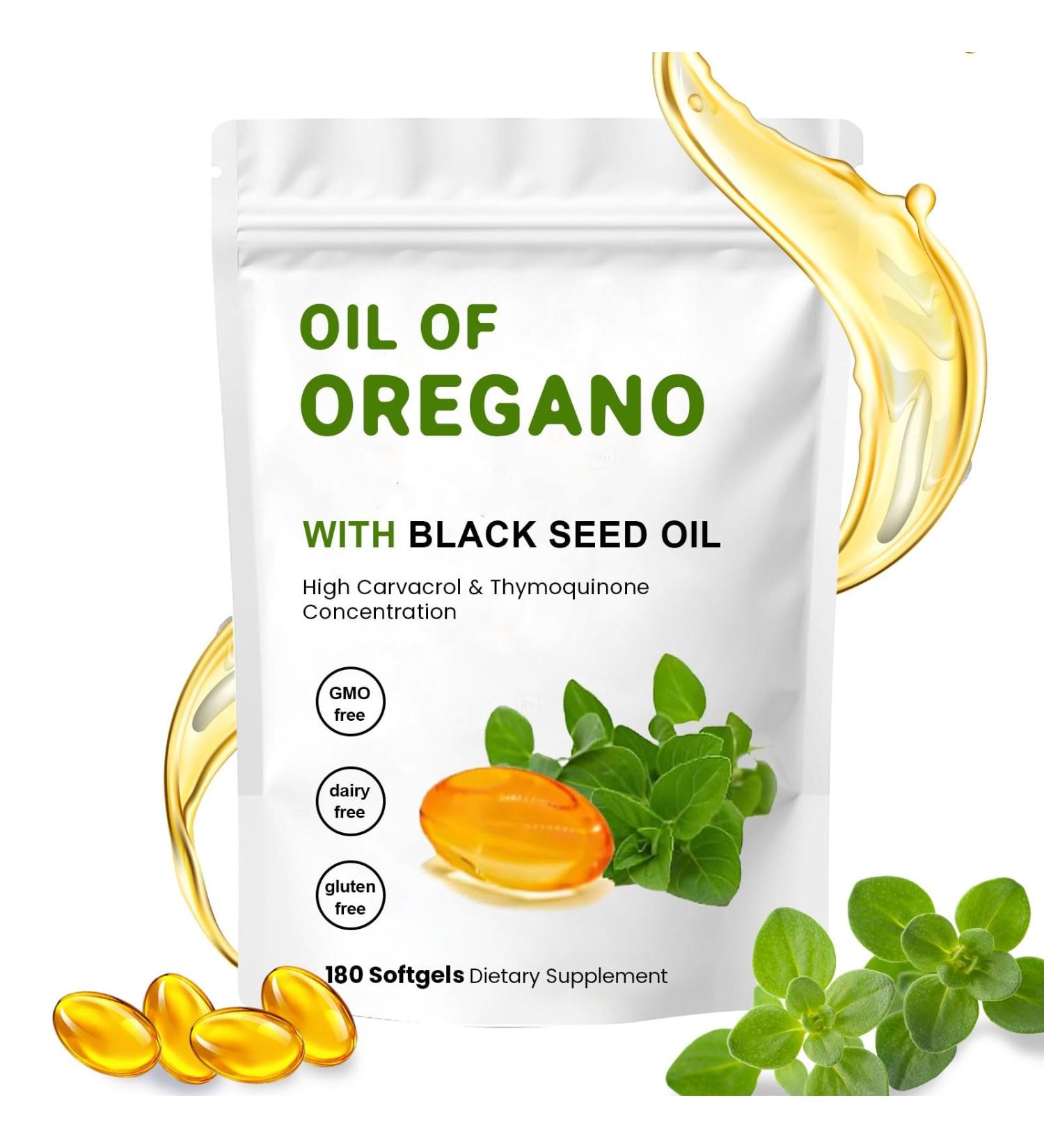 2-in-1 Oil of Oregano Softgels Organic Oregano Oil Supplement Capsules Non-GMO Oregano Oil and 200 mg Black Seed Oil 180 Count (Softgels) Blue - Buy Online on GoSupps.com
