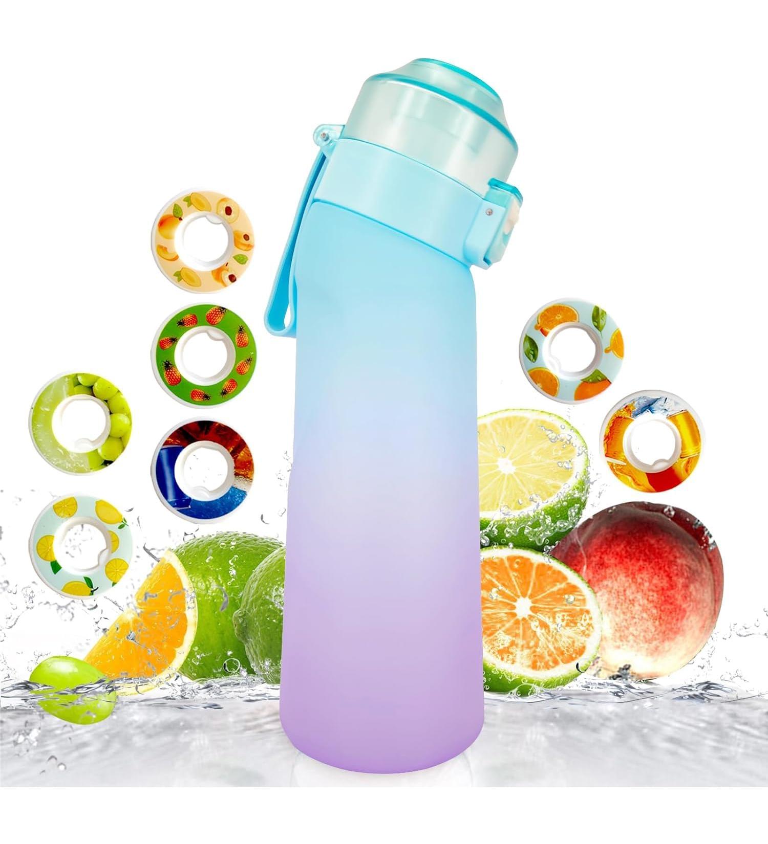 Air Water Bottle with 7 Flavour Pods 650ml Sports Water Bottle with 0 Calorie 0 Sugar Fruit Flavour Pods (Purple) - Buy Online on GoSupps.com