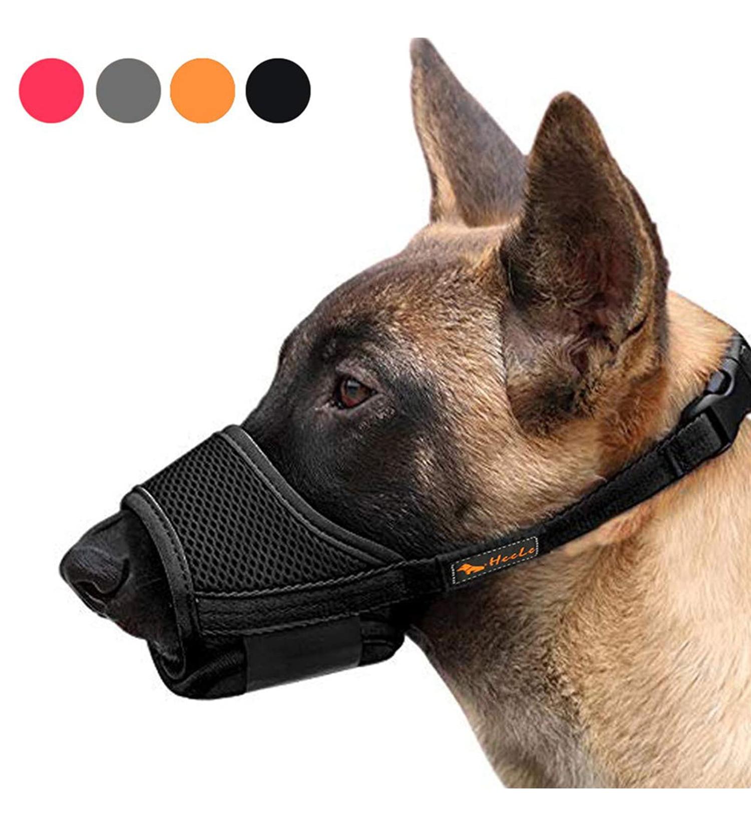 Soft Nylon Adjustable Dog Muzzle | Anti-Biting & Bark Control | Breathable Mesh Design | Suitable for Small, Medium, Large Dogs | 4 Colors & Sizes | Medium Black - Buy Online on GoSupps.com