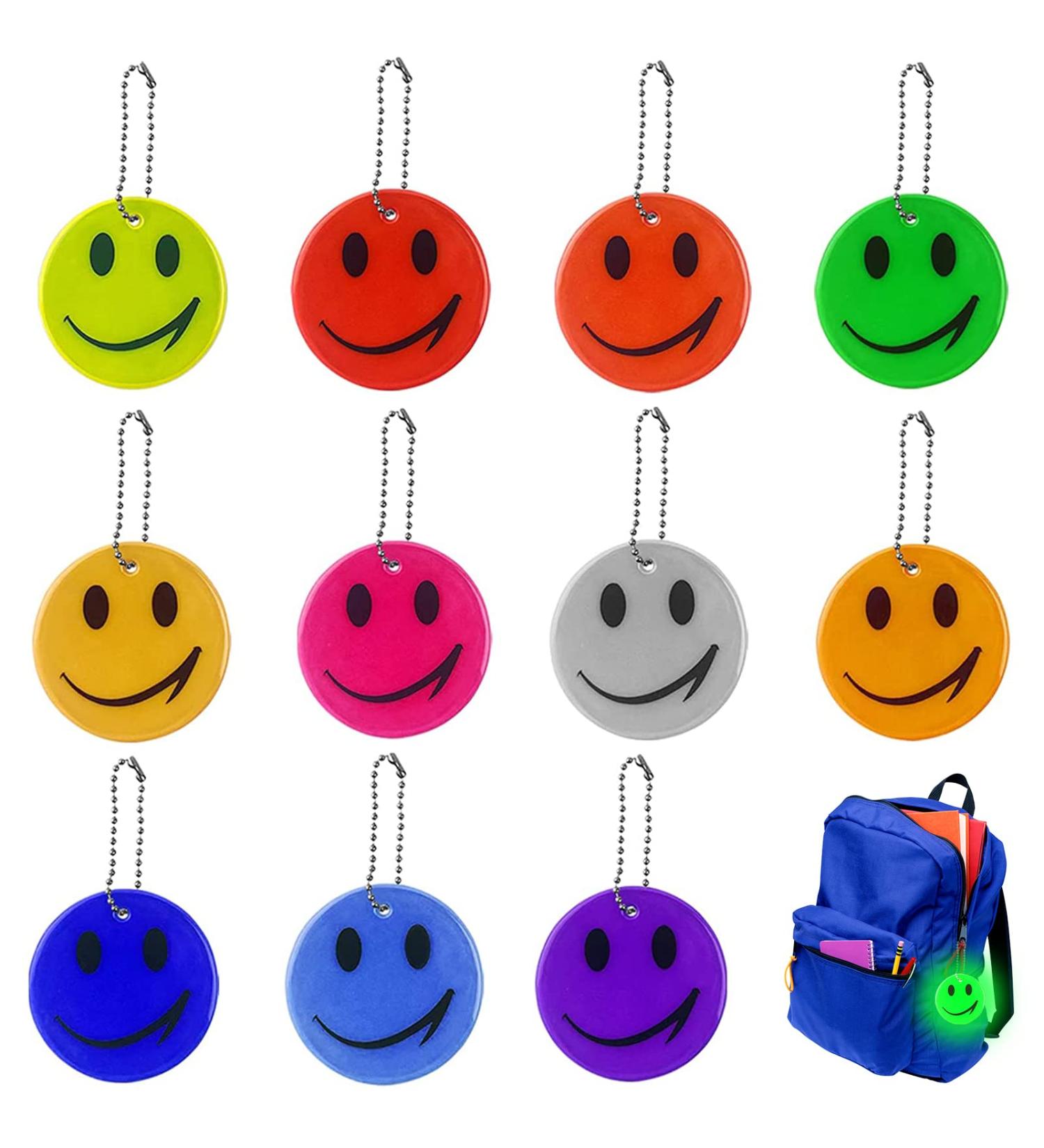 Buy Cosswe Safety Reflector Pendant - 11 Pack Smiley Reflectors for Children | Ideal for School Cycling & Running - International Shipping Available - Buy Online on GoSupps.com