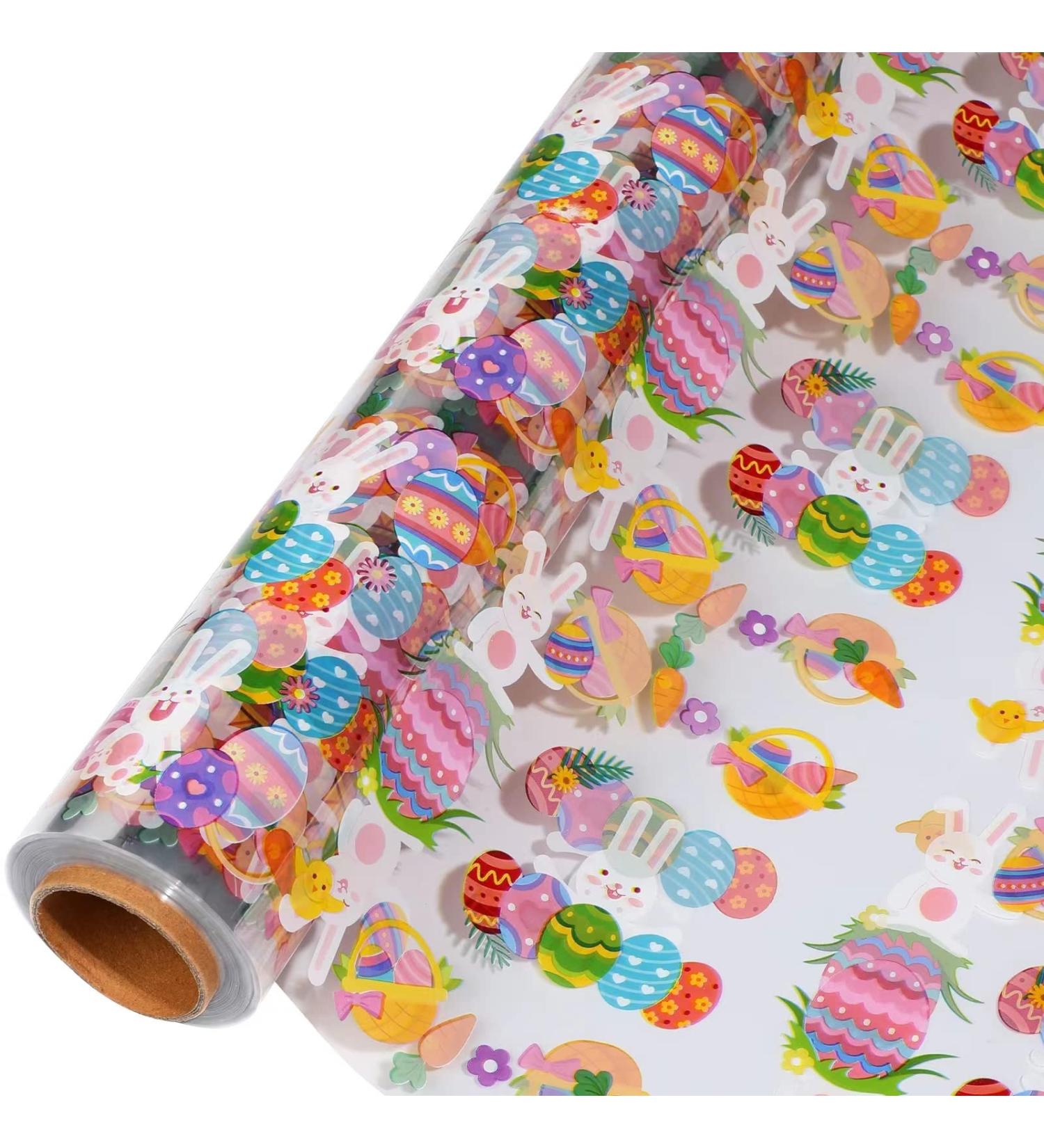 Shareluck Easter Cellophane Wrap 31.5 x 100ft - Gift Basket Treat Wrap with Easter Design & Eggs - 31.5x16 Foldable Cello Wrapping Paper - Buy Online on GoSupps.com
