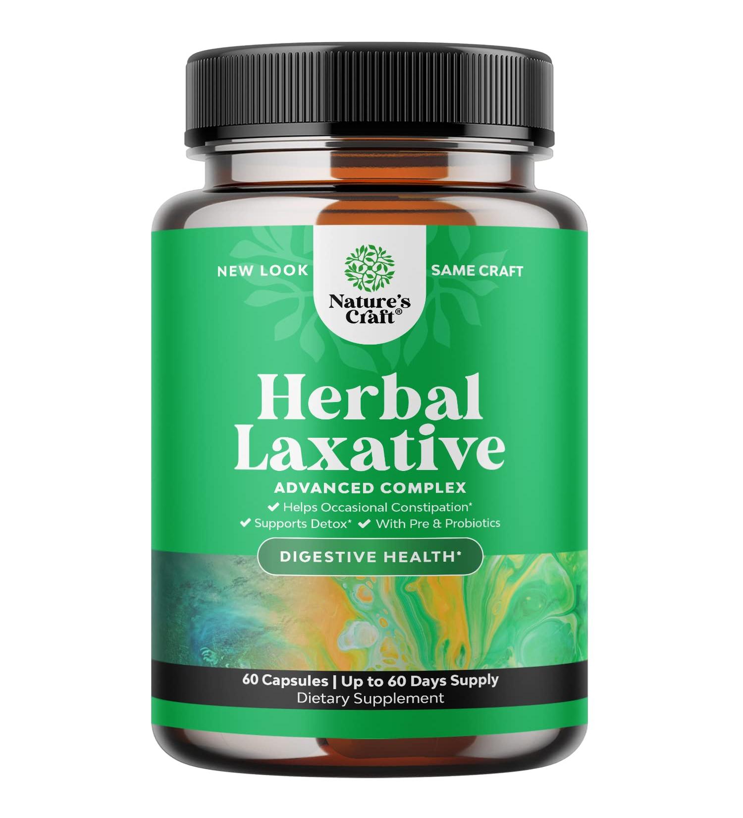 Herbal Laxative Capsules with Probiotics for Natural Colon Detox & Digestive Support - Triple Herb Cleanse Pills - Buy Online on GoSupps.com
