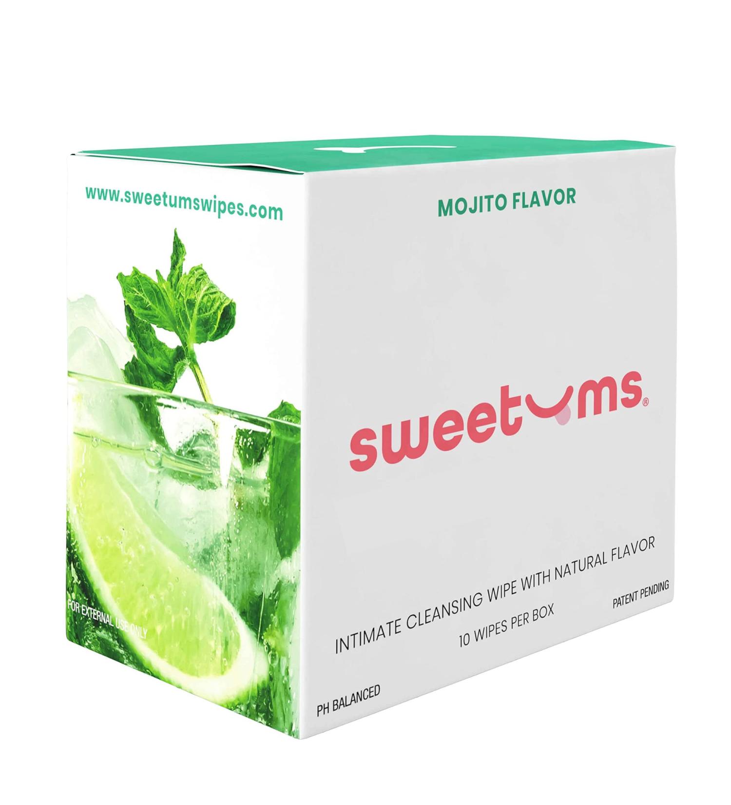 Sweetums Mojito Feminine Wipes - Individually Wrapped, pH Balanced Intimate Wipes - Pack of 10 - Buy Online on GoSupps.com