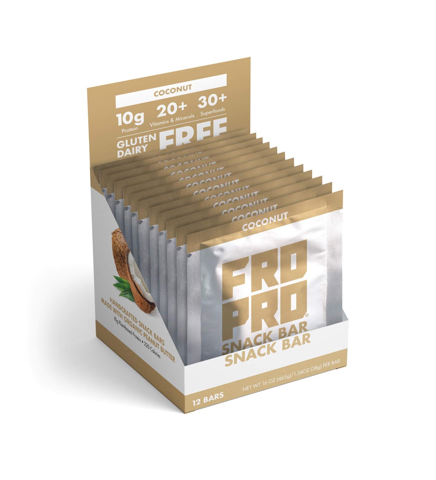 Buy FROPRO Coconut Snack Bar 1.34 OZ - Healthy Snack Vegan Gluten-Free International Shipping Available - Buy Online on GoSupps.com