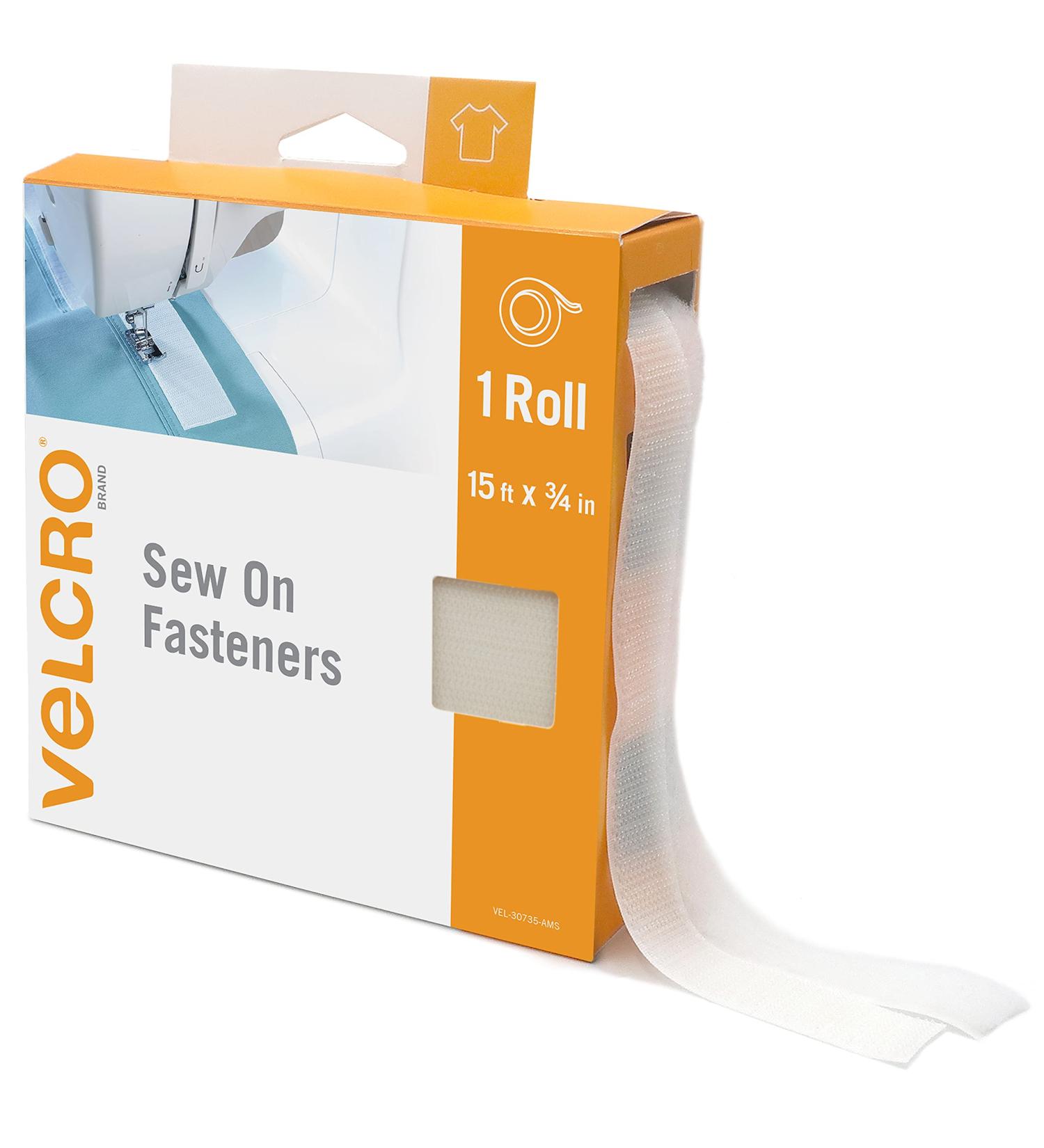 VELCRO Brand Sew On Fabric Tape-Substitute for Snaps Buttons or Zippers-Alterations and Hemming-15ft Bulk Pack Hook and Loop Fastener White - Buy Online on GoSupps.com