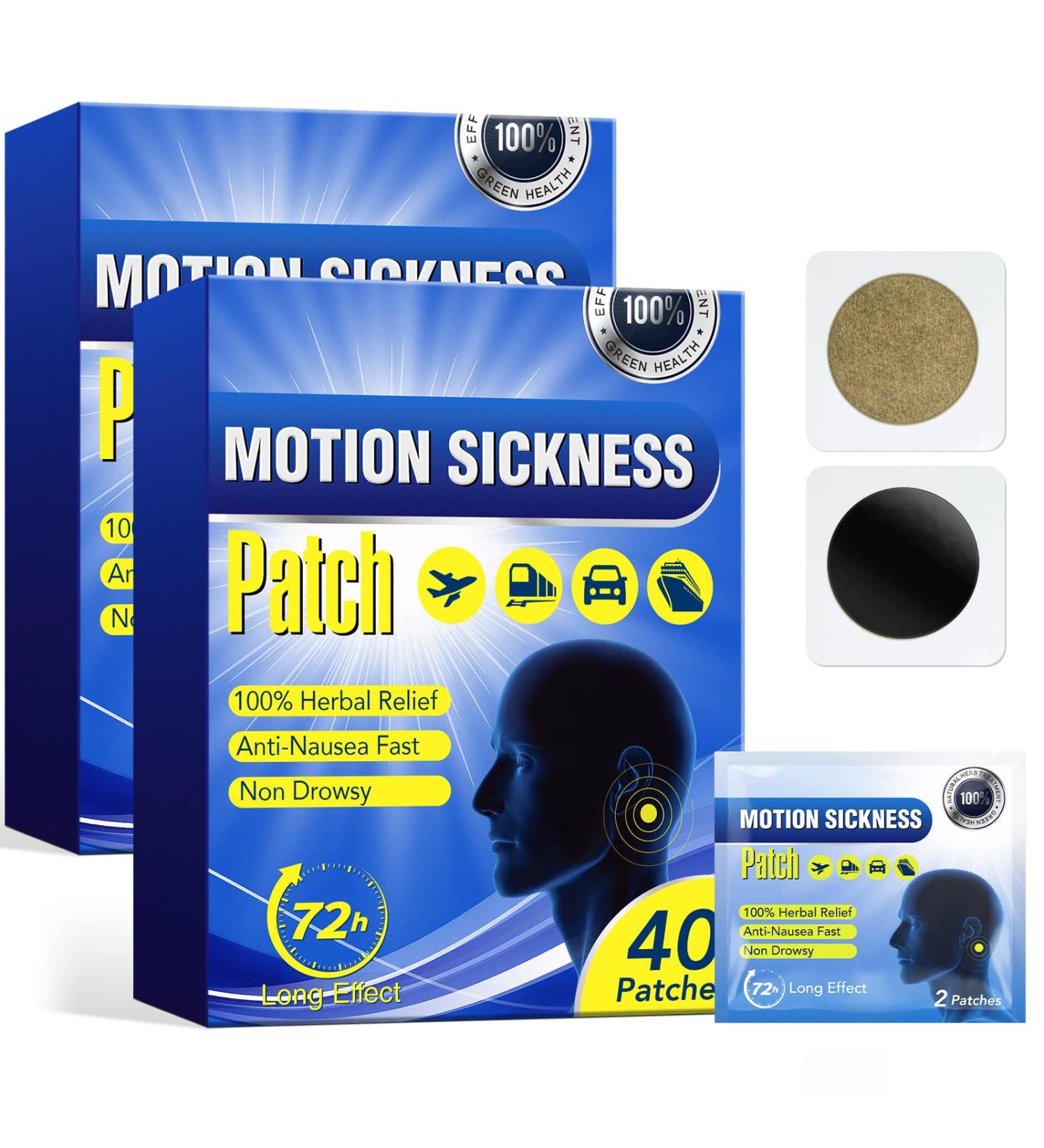 Motion Sickness Patches - Fast Acting Relief for Nausea and Dizziness - 80 Patches - No Side Effects - for Adults and Kids - Buy Online on GoSupps.com