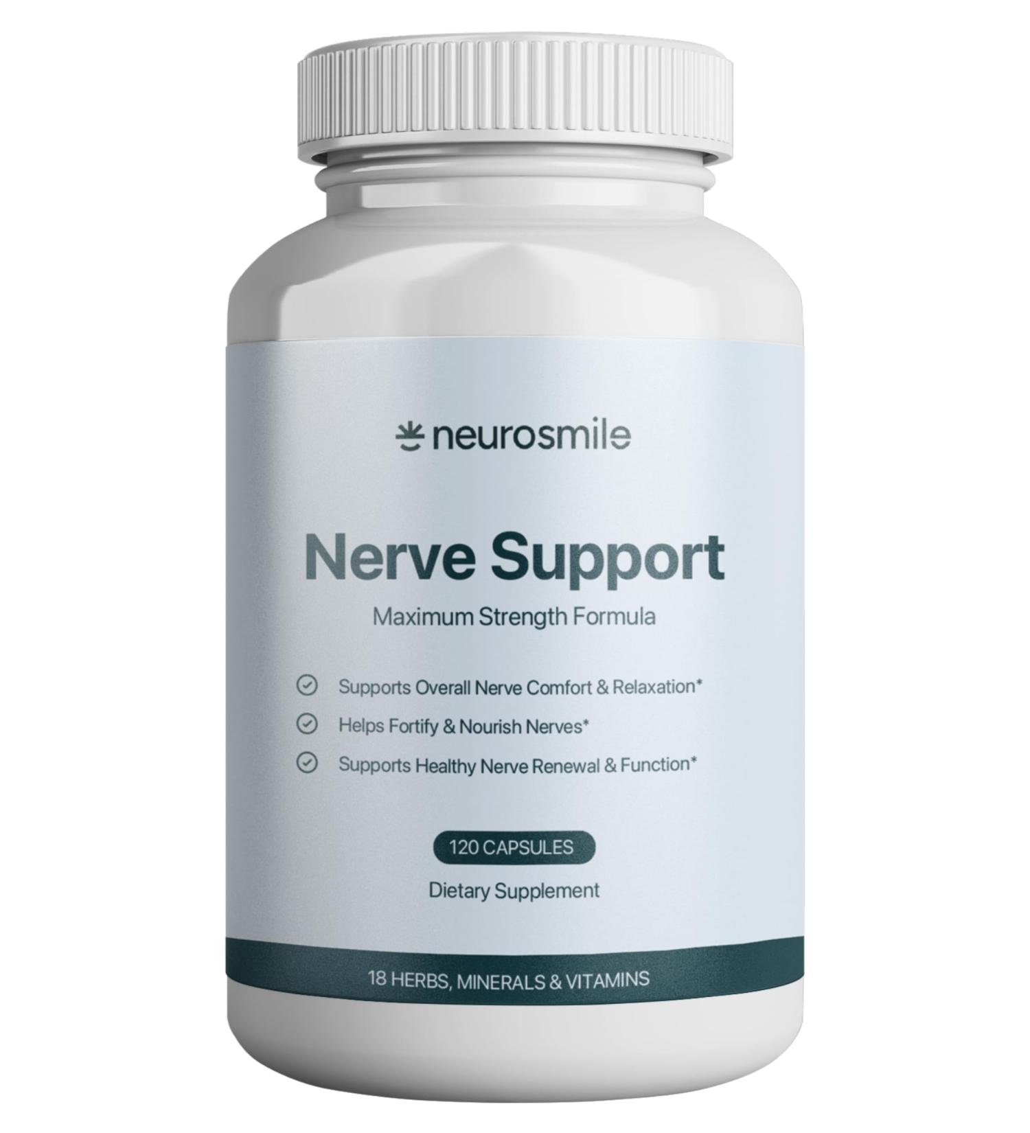 NEUROSMILE Nerve Support Supplement | Support Healthy Sensation | Alpha Lipoic Acid 600 mg Methylcobalamin & L-Carnitine | 18 Nutrients | 120 Capsules (30 Day Supply) - Buy Online on GoSupps.com